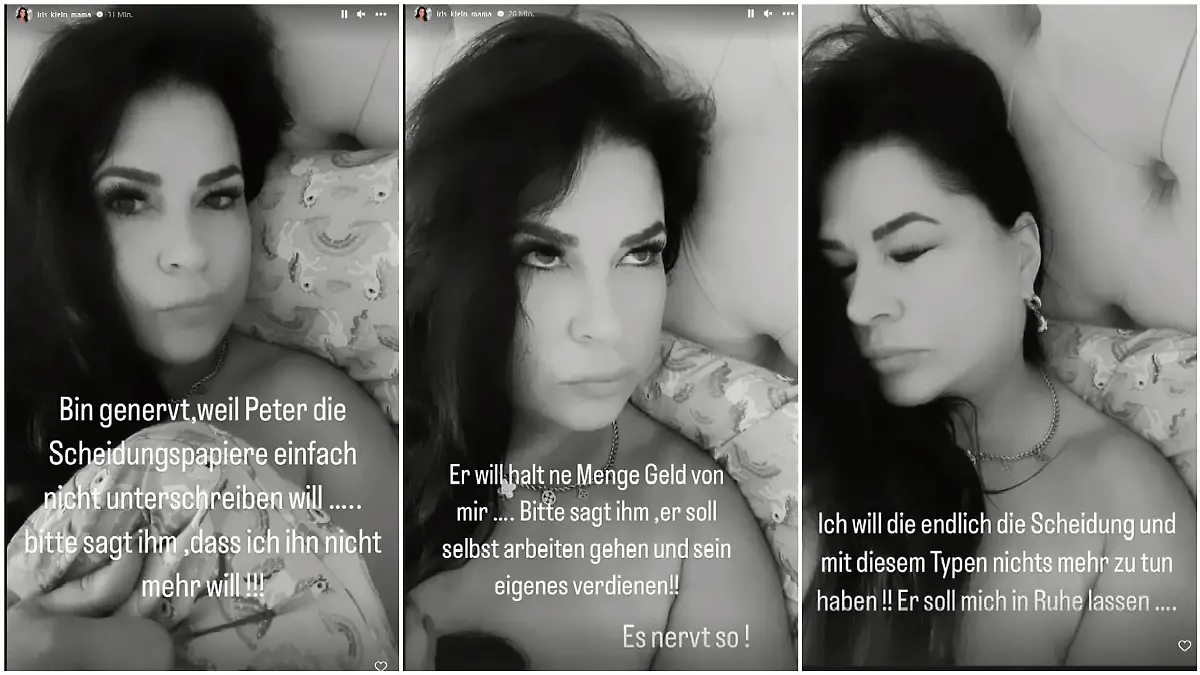 Iris Klein schießt in ihrer Instagram-Story erneut gegen Ex-Mann Peter.