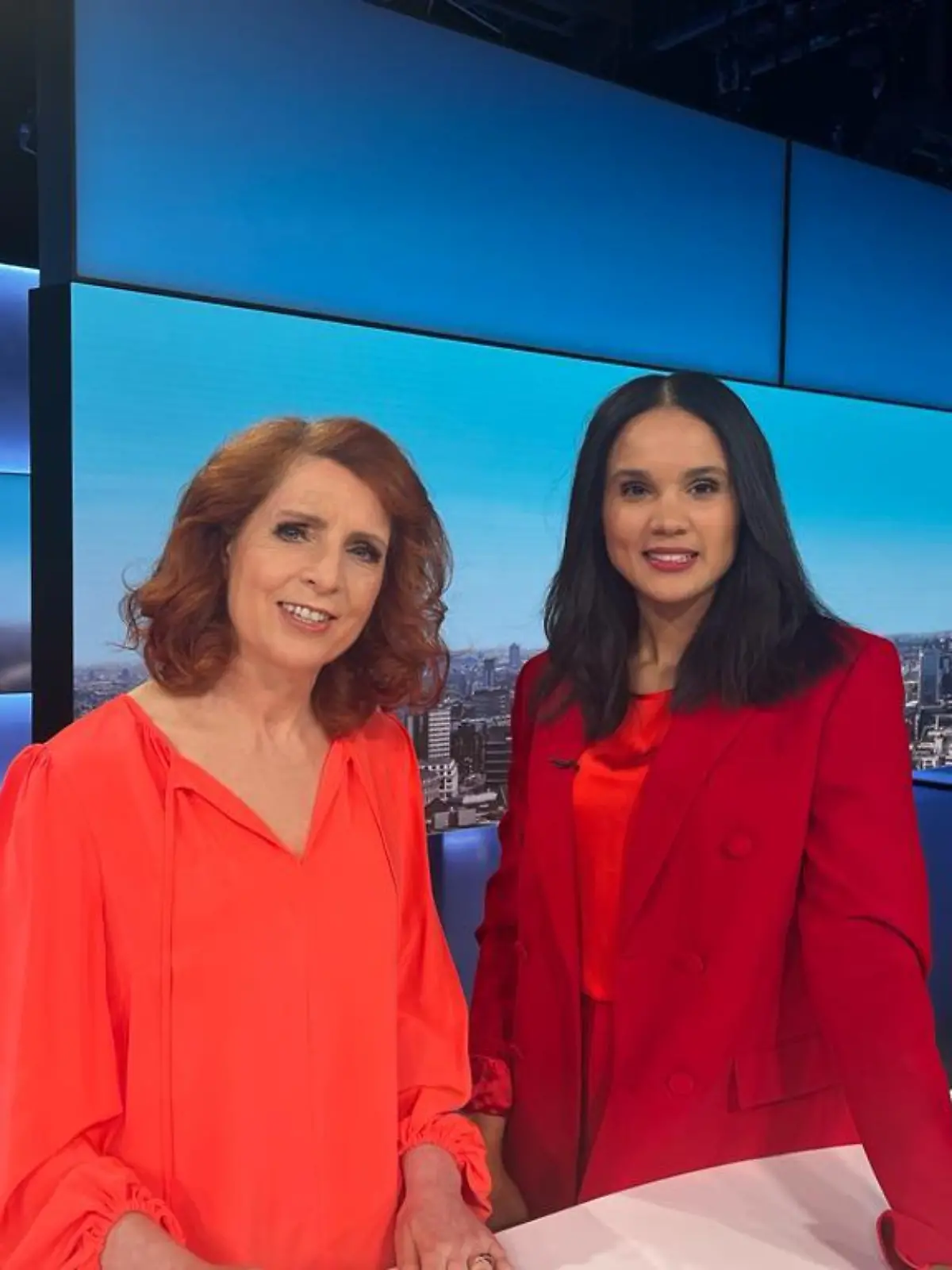 Monica Lierhaus und Charlotte Maihoff im RTL Aktuell-Studio