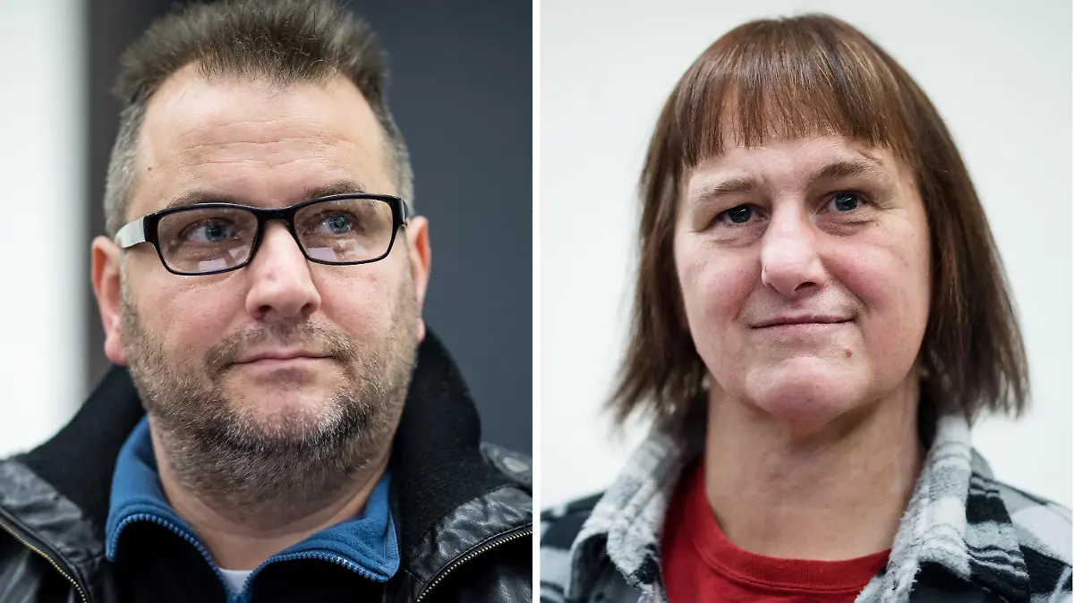 ARCHIV - KOMBO - Der Angeklagte Wilfried Max W. und die Angeklagte Angelika W. sitzen am 13.12.2016 im Landgericht Paderborn (Nordrhein-Westfalen). Im Mordprozess um die tödlichen Misshandlungen im sogenannten Horrorhaus von Höxter befragt das Landgericht Paderborn nun eine Reihe von Zeugen. (Zu dpa: "Tödliche Misshandlungen von Höxter: Kripobeamte als Zeugen" vom 14.02.2017) Foto: Guido Kirchner/dpa +++(c) dpa - Bildfunk+++