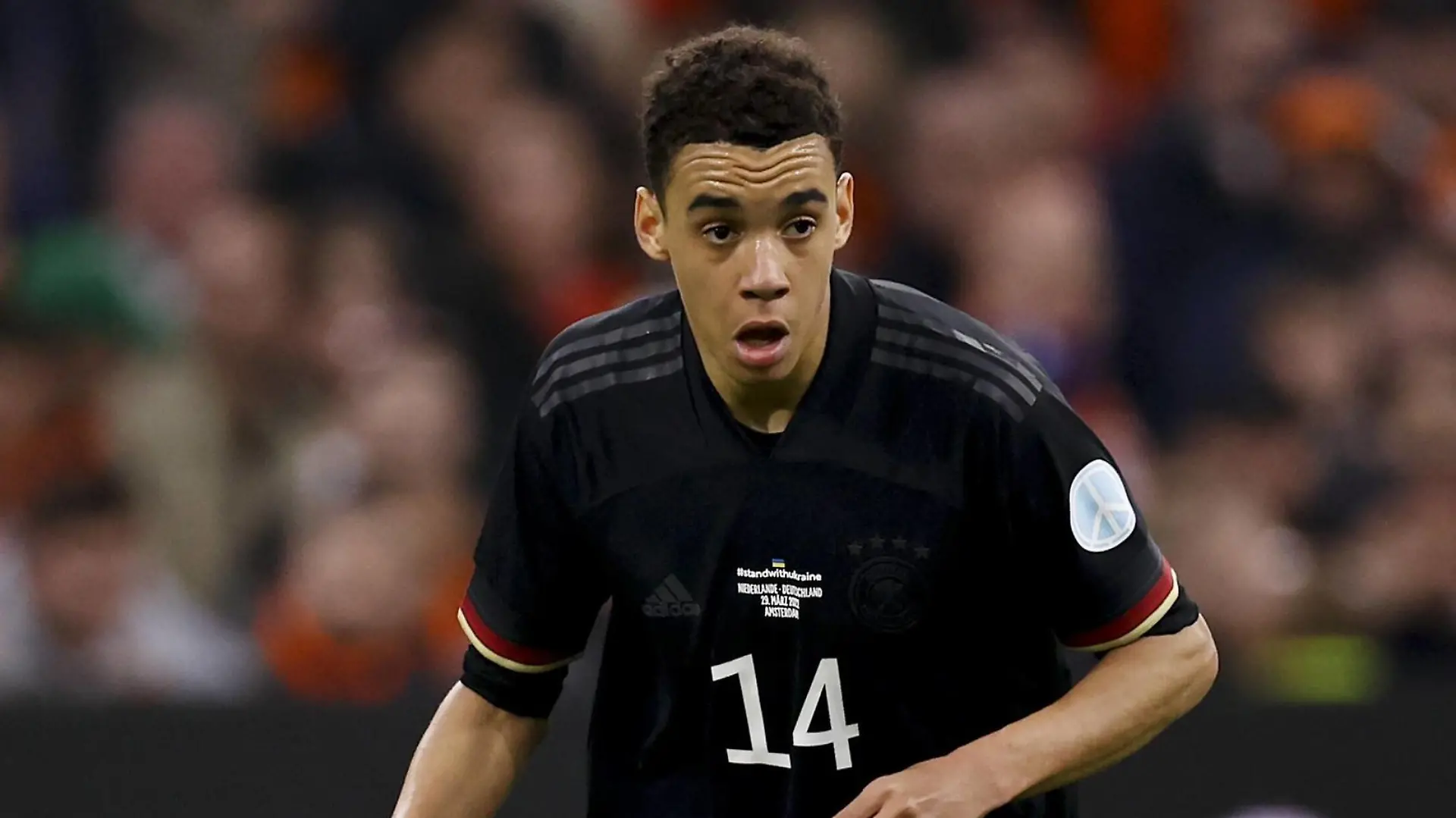 AMSTERDAM - Jamal Musiala of Germany during the friendly match between the Netherlands and Germany at the Johan Cruijff ArenA on March 29, 2022 in Amsterdam, Netherlands. ANP MAURICE VAN STEEN International Friendly, Länderspiel, Nationalmannschaft 2021/2022 xVIxANPxSportx/xxANPxIVx *** AMSTERDAM Jamal Musiala of Germany during the friendly match between the Netherlands and Germany at the Johan Cruijff ArenA on March 29, 2022 in Amsterdam, Netherlands ANP MAURICE VAN STEEN International Friendly 2021 2022 xVIxANPxSportx xxANPxIVx 446289630 originalFilename: 446289630.jpg
