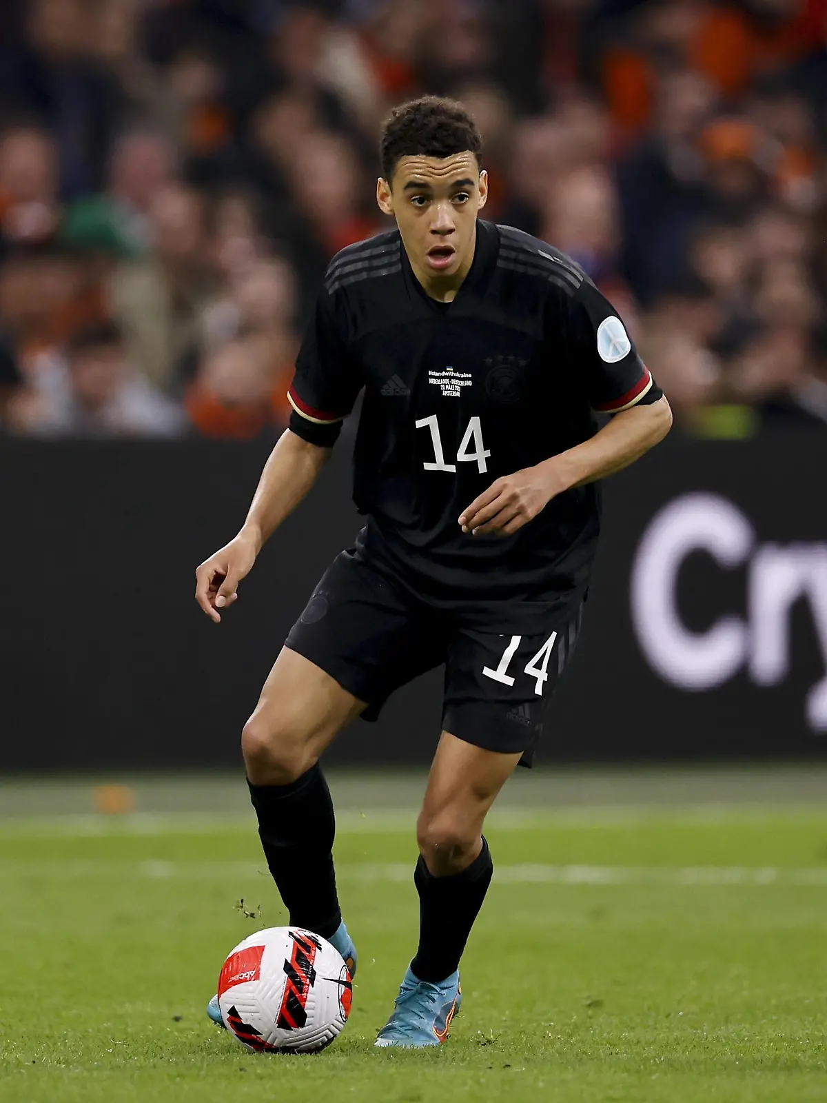 AMSTERDAM - Jamal Musiala of Germany during the friendly match between the Netherlands and Germany at the Johan Cruijff ArenA on March 29, 2022 in Amsterdam, Netherlands. ANP MAURICE VAN STEEN International Friendly, Länderspiel, Nationalmannschaft 2021/2022 xVIxANPxSportx/xxANPxIVx *** AMSTERDAM Jamal Musiala of Germany during the friendly match between the Netherlands and Germany at the Johan Cruijff ArenA on March 29, 2022 in Amsterdam, Netherlands ANP MAURICE VAN STEEN International Friendly 2021 2022 xVIxANPxSportx xxANPxIVx 446289630 originalFilename: 446289630.jpg 