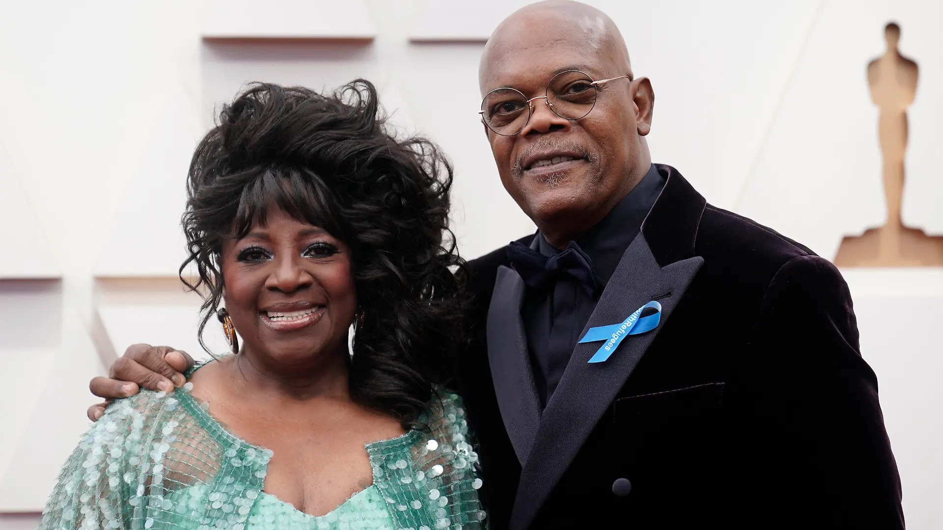 28.03.2022, USA, Los Angeles: LaTanya Richardson Jackson und Samuel L. Jackson kommen zur 94. Verleihung der Academy Awards in Hollywood. Foto: Jae C. Hong/Invision/AP/dpa +++ dpa-Bildfunk +++