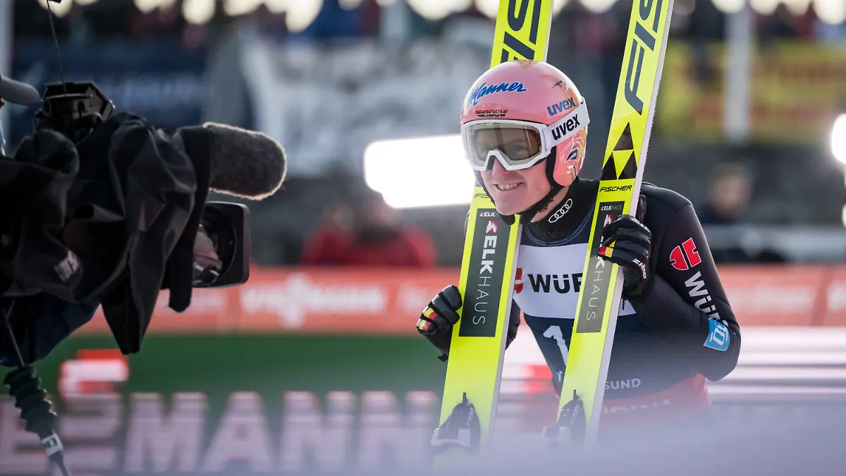 ARCHIV - 12.03.2022, Norwegen, Vikersund: Ski nordisch, Skispringen, Weltmeisterschaft, WM, Skifliegen, Durchgang 4: Severin Freund aus Deutschland nach seinem Sprung. (zu dpa: "Früherer Skisprung-Gesamtweltcupsieger Freund hört auf") Foto: Daniel Kopatsch/Fa/dpa +++ dpa-Bildfunk +++