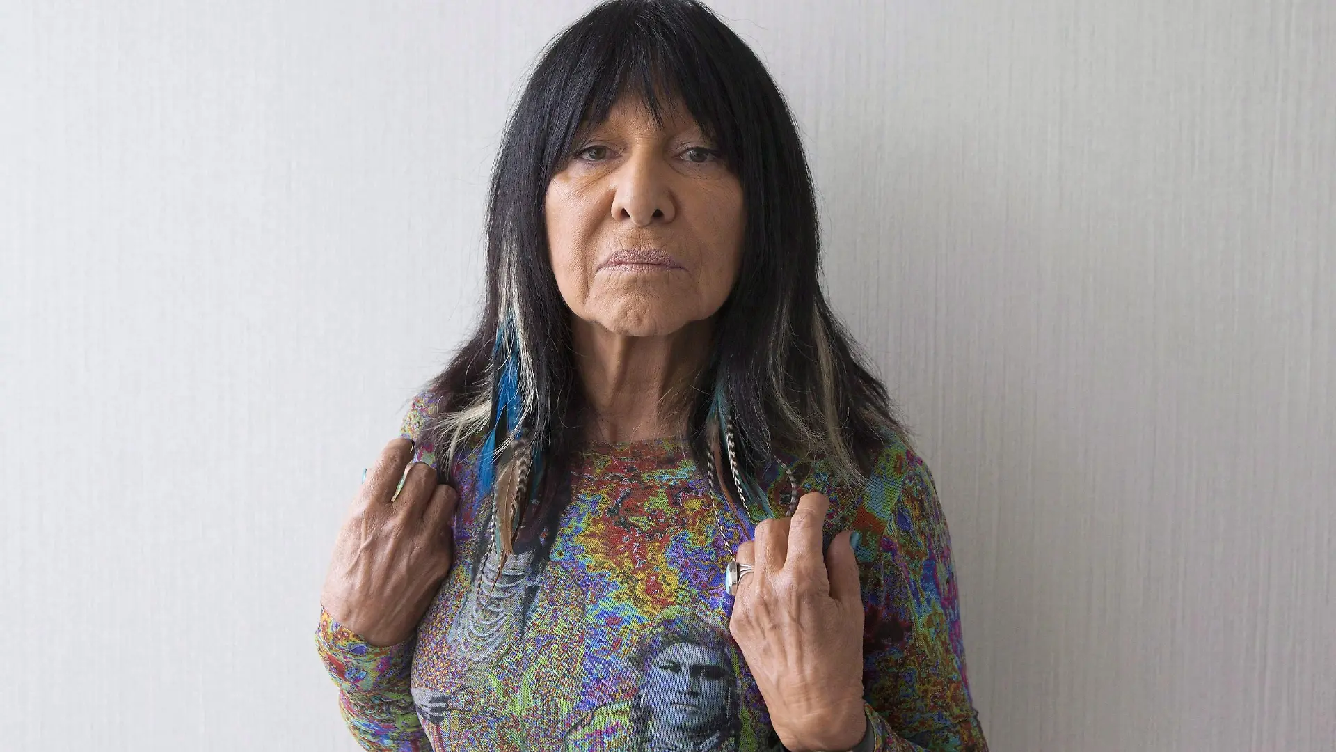 Buffy Saint-Marie. Canadian singer Buffy Saint-Marie is photographed in a Toronto hotel as she promotes her new album "Power in the Blood'," on Tuesday May 5 2015. Sainte-Marie marked her Polaris Music Prize nomination not by celebrating, but by listening."I took the time to listen to all the other nominees," said the Saskatchewan-reared songwriter in a recent interview. THE CANADIAN PRESS/Chris Young URN:24153358