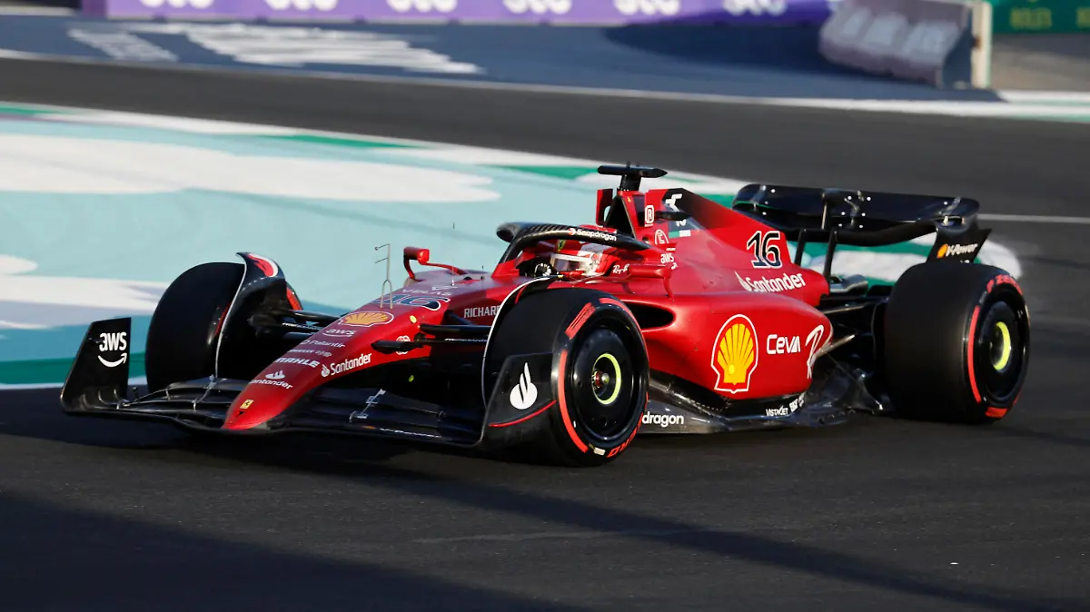 Formula One F1 - Saudi Arabia Grand Prix - Jeddah Corniche Circuit, Jeddah, Saudi Arabia - March 25, 2022 Ferrari's Charles Leclerc during practice REUTERS/Hamad I Mohammed