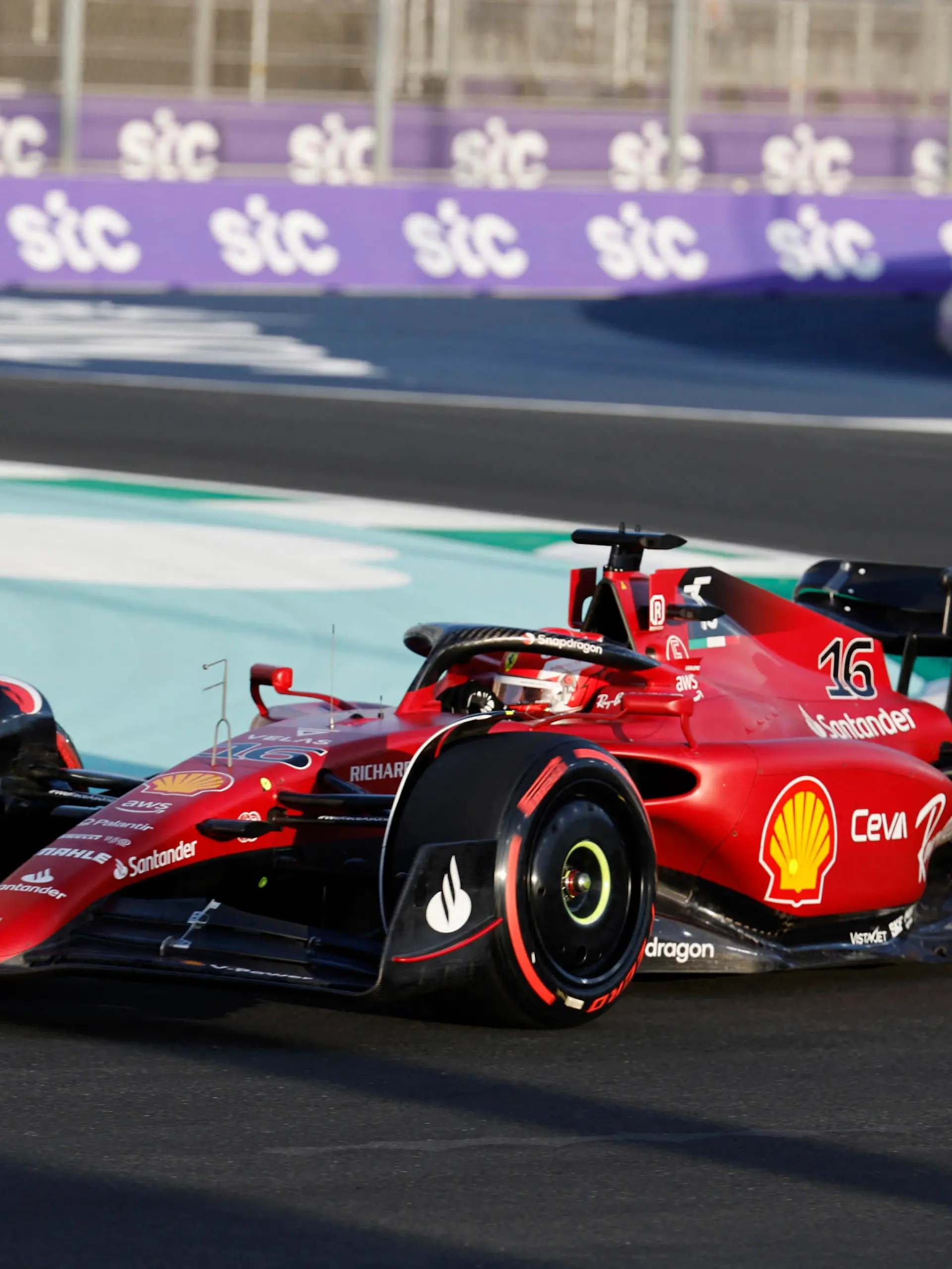 Formula One F1 - Saudi Arabia Grand Prix - Jeddah Corniche Circuit, Jeddah, Saudi Arabia - March 25, 2022 Ferrari's Charles Leclerc during practice REUTERS/Hamad I Mohammed