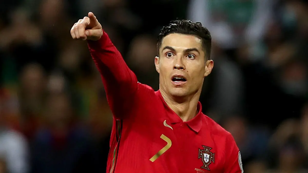  Portugal v Turkey: Knockout Round Play-Offs - 2022 FIFA World Cup, WM, Weltmeisterschaft, Fussball Qualifier Portugal s forward Cristiano Ronaldo reacts during the 2022 FIFA World Cup Qualifier knockout round play-off football match between Portugal and Turkey at the Dragao stadium in Porto, Portugal, on March 24, 2022. Porto Portugal PUBLICATIONxNOTxINxFRA Copyright: xPedroxFiuzax originalFilename:fiuza-portugal220324_npFax.jpg