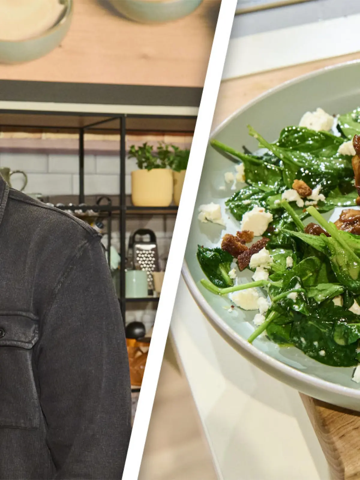 Bernd Fuchs' Spinatsalat mit Champignons und Schafkäse
