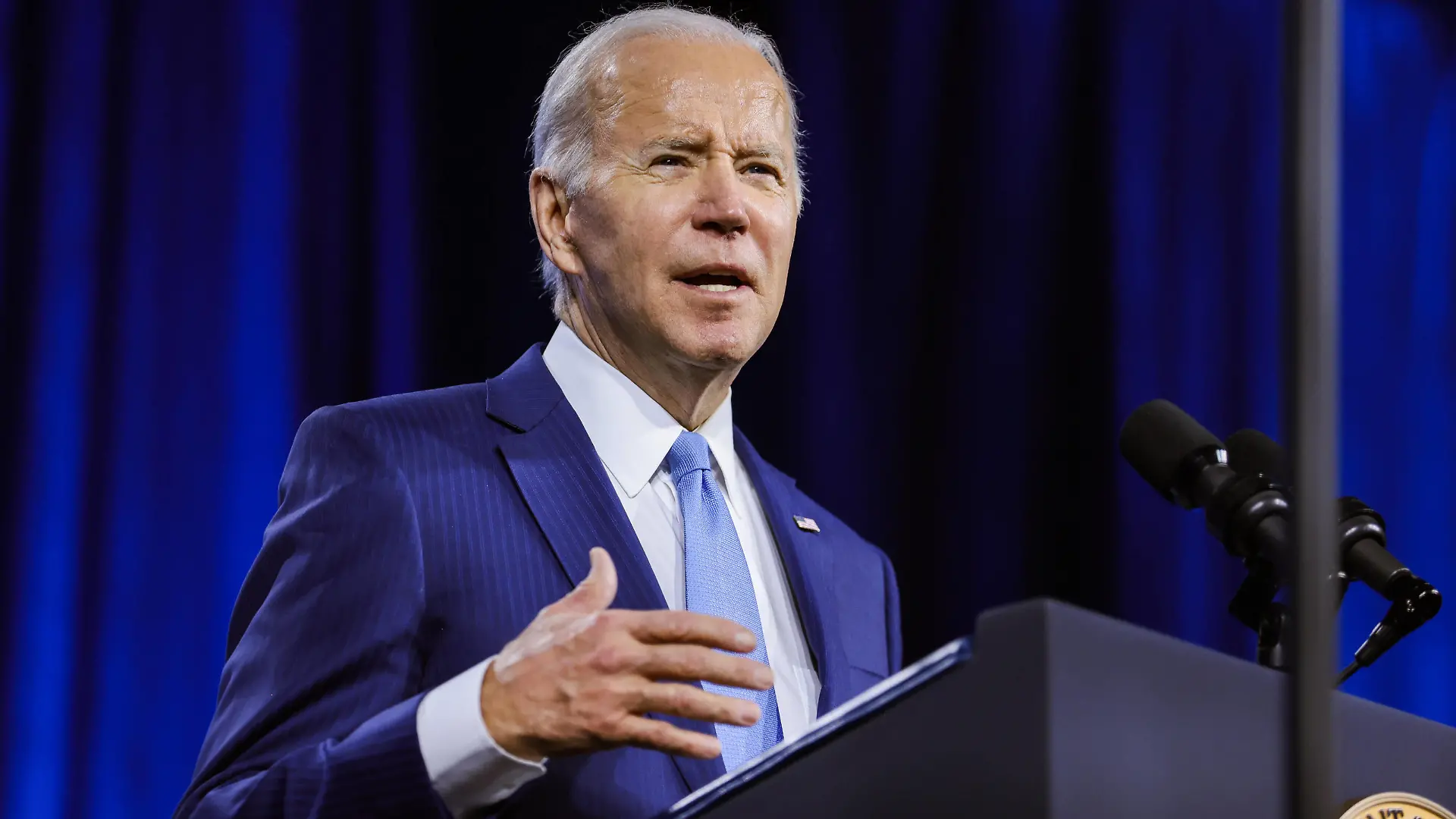  President Joe Biden speaks during the National League of Cities Congressional City Conference held at Marriott Marquis in Washington, DC on Monday, March 14, 2022. PUBLICATIONxINxGERxSUIxAUTxHUNxONLY OC11 OliverxContreras