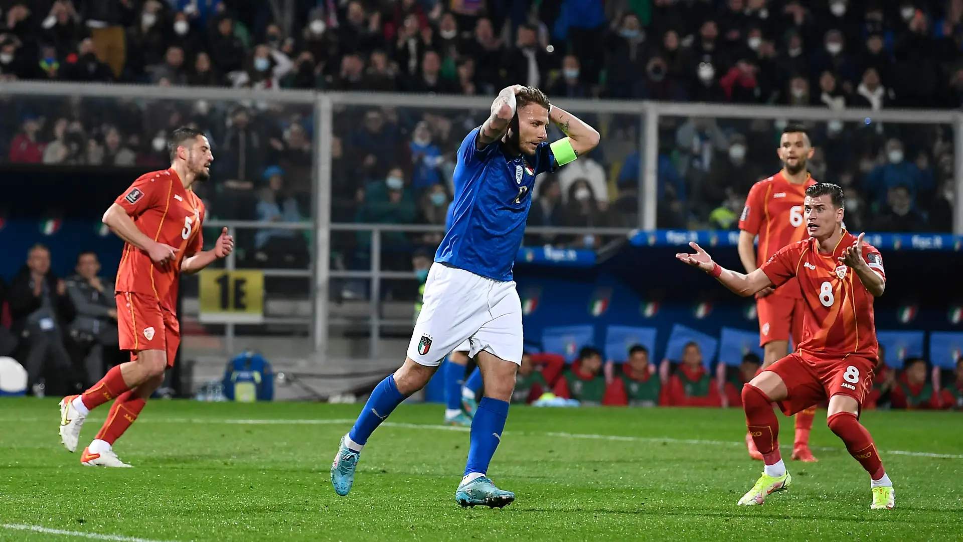 Photo LaPresse - Fabio Ferrari March, 24 2022 Palermo, Italy soccer Italy vs Macedonia del Nord - Playoff Qatar World Cup Qualifiers - Renzo Barbera stadium of Palermo In the pic:Ciro Immobile Italy PUBLICATIONxNOTxINxITAxFRAxCHN Copyright: xFabioxFerrari/LaPressex 