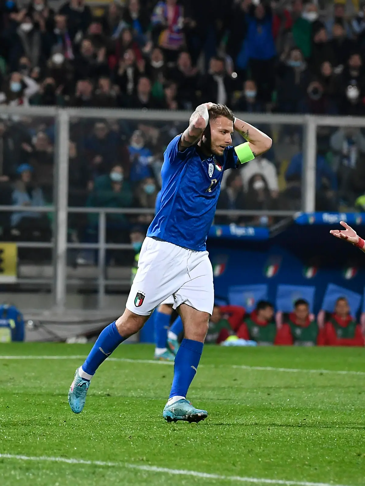 Photo LaPresse - Fabio Ferrari March, 24 2022 Palermo, Italy soccer Italy vs Macedonia del Nord - Playoff Qatar World Cup Qualifiers - Renzo Barbera stadium of Palermo In the pic:Ciro Immobile Italy PUBLICATIONxNOTxINxITAxFRAxCHN Copyright: xFabioxFerrari/LaPressex 