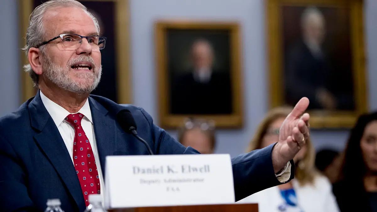 Federal Aviation Administration Deputy Director Daniel Elwell speaks at a House Appropriations subcommittee oversight hearing on FAA aviation certification on Capitol Hill in Washington, Wednesday, Sept. 25, 2019. (AP Photo/Andrew Harnik)