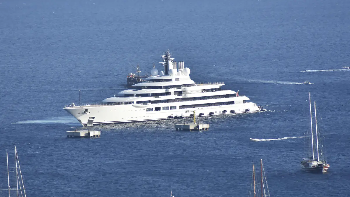 MUGLA, TURKEY - AUGUST 16: 'Scheherazade', one of the largest superyachts in the world, anchors in Bodrum district of Mugla, Turkey on August 16, 2020. Osman Uras / Anadolu Agency