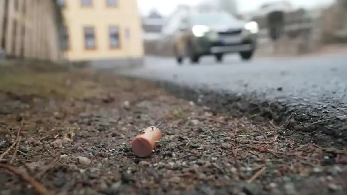 Nachgestelltes Bild eines gefährlichen Hundeköders in Schönheide