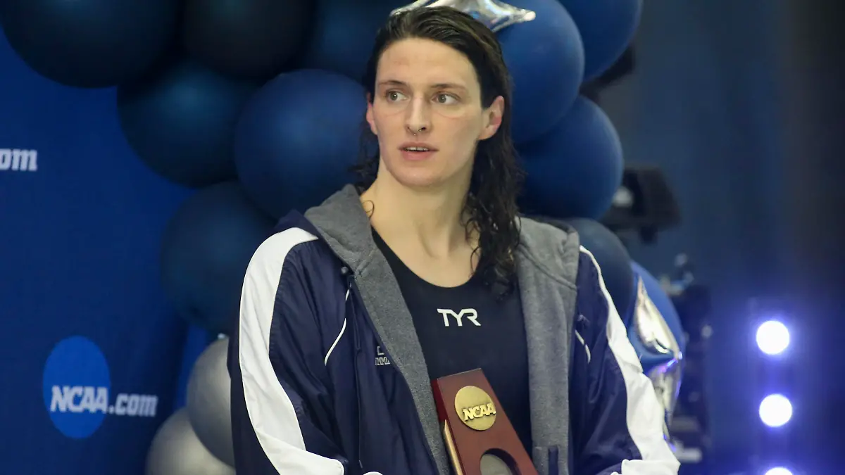 Mar 19, 2022; Atlanta, Georgia, USA; Penn Quakers swimmer Lia Thomas finishes eighth in the 100 free at the NCAA Swimming & Diving Championships at Georgia Tech. Mandatory Credit: Brett Davis-USA TODAY Sports