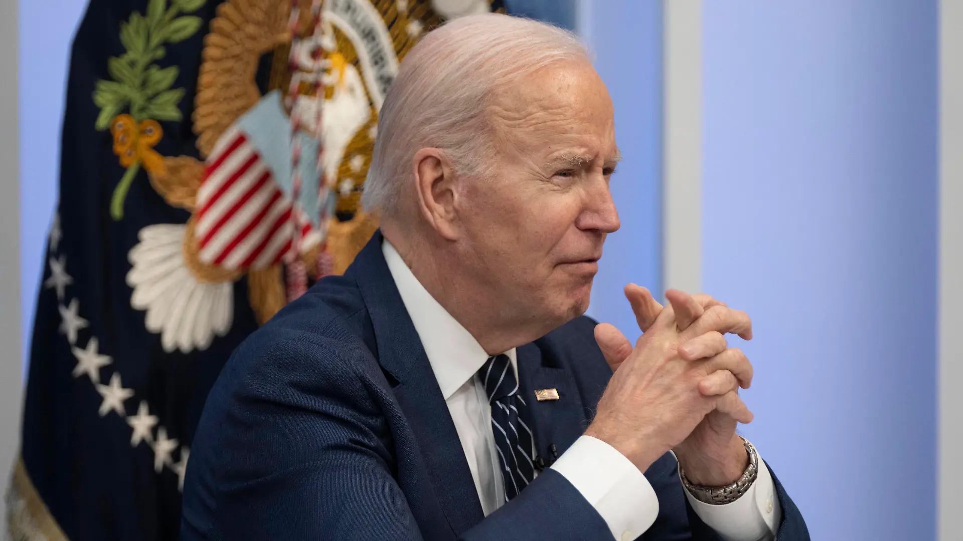 United States President Joe Biden meets with researchers and patients to discuss ARPA-H, a new health research agency dealing with curing cancer and other health innovations in the South Court Auditorium at the White House in Washington, DC on Friday March 18, 2022. PUBLICATIONxNOTxINxUSA Copyright: xChrisxKleponisx/xCNPx/MediaPunchx