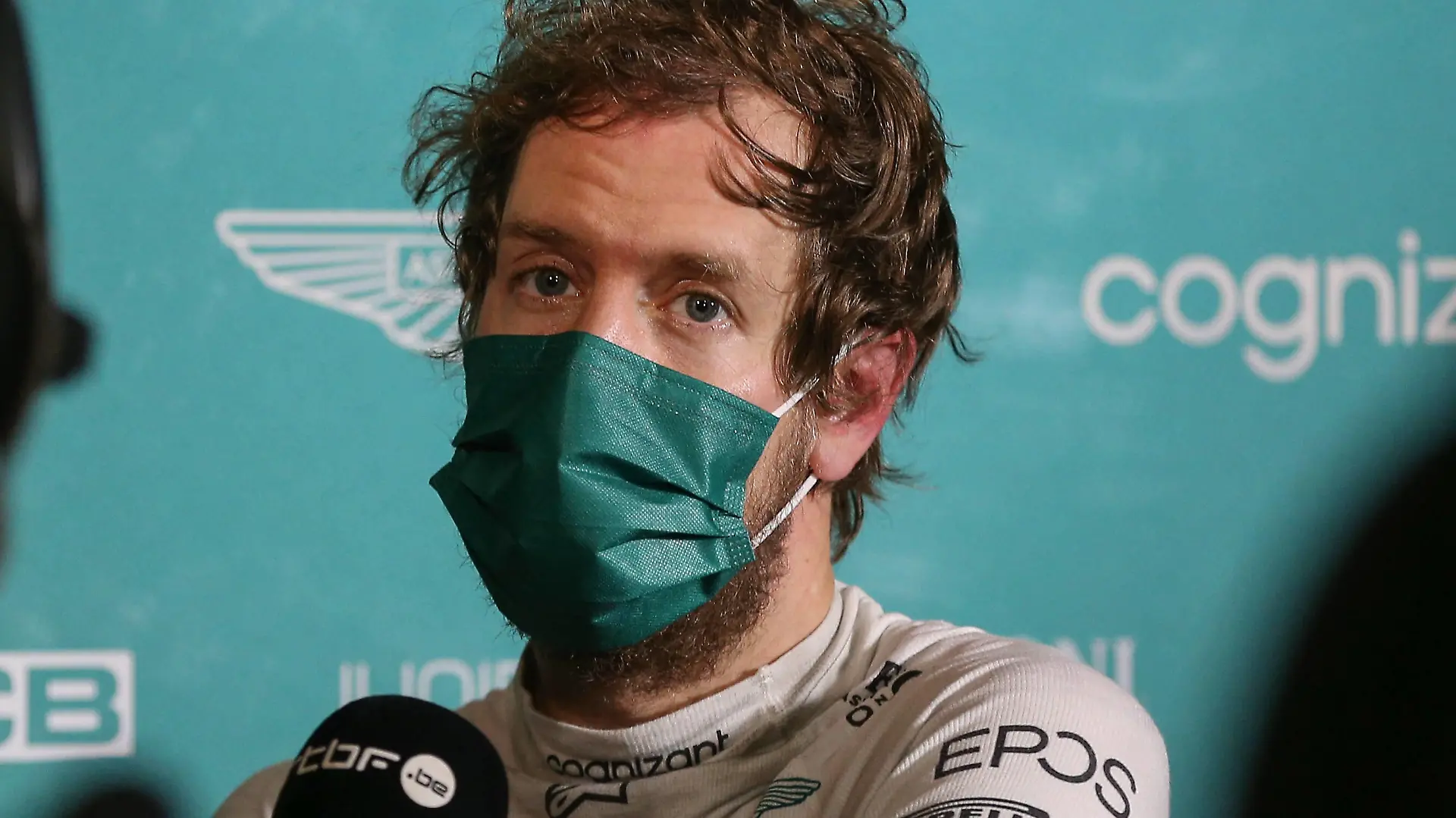 FORMULA 1 ARAMCO PRE-SEASON TESTING 2022, 12/03/2022 Bahrain International Circuit, Sakhir, Bahrain on 12 March 2022 Sebastian Vettel 5 GER, Aston Martin AMR22 media interview during Day 3 FORMULA 1 ARAMCO PRE-SEASON TESTING 2022 Phil Duncan Editorial Use Only PUBLICATIONxNOTxINxUK Copyright: xPhilxDuncanx ESM-0376-0055