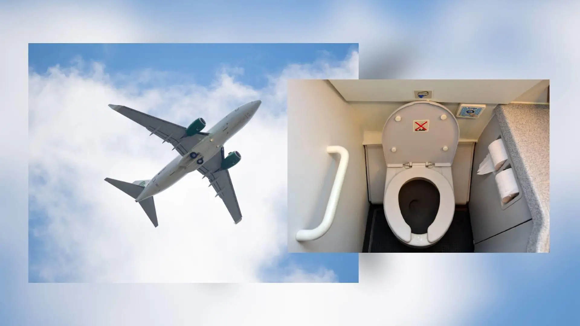 Flugzeug und Flugzeugtoiletten