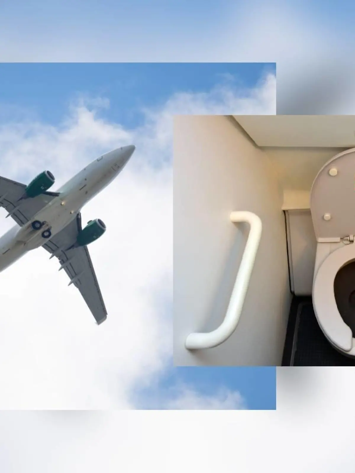 Flugzeug und Flugzeugtoiletten