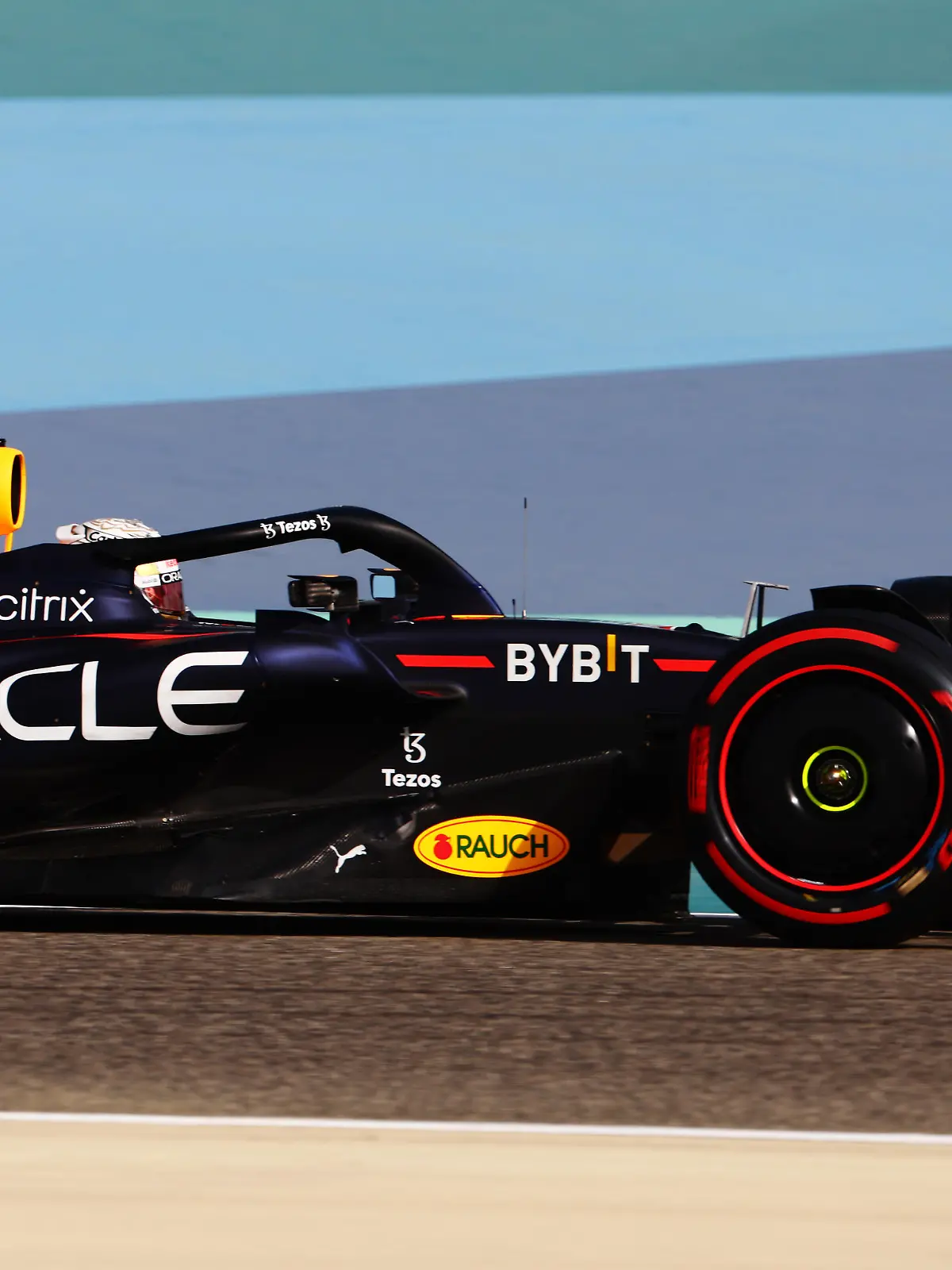 BAHRAIN, BAHRAIN - MARCH 19: Max Verstappen of the Netherlands driving the (1) Oracle Red Bull Racing RB18 on track during final practice ahead of the F1 Grand Prix of Bahrain at Bahrain International Circuit on March 19, 2022 in Bahrain, Bahrain. (Photo by Mark Thompson/Getty Images)