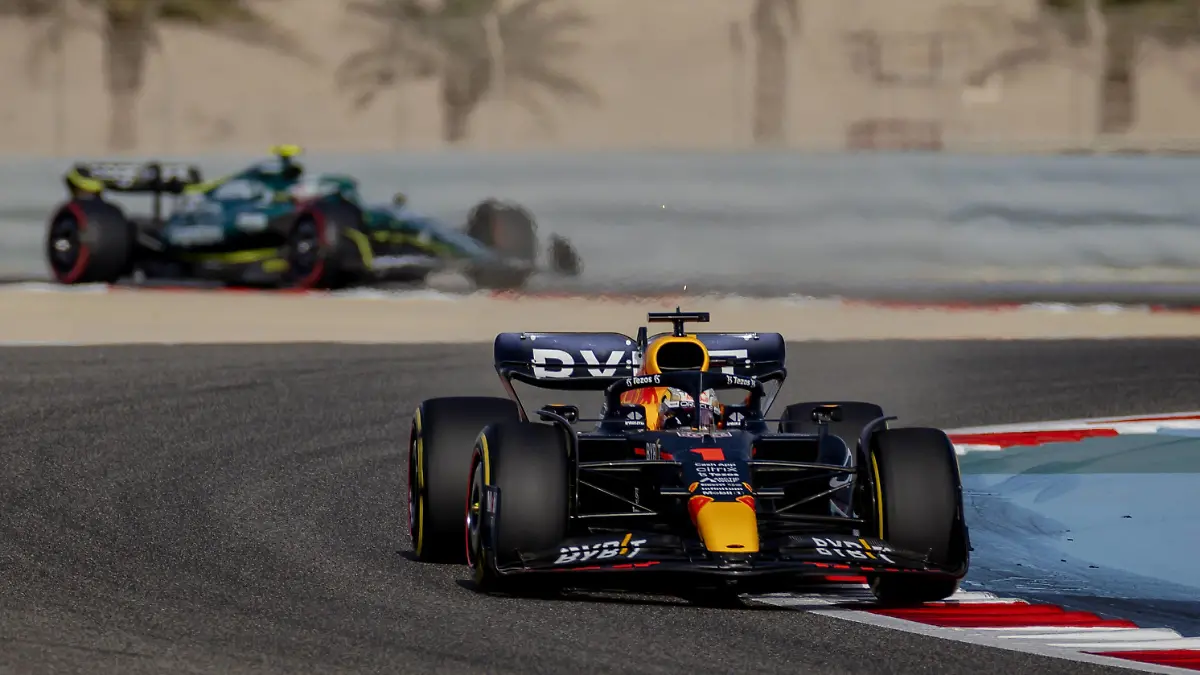 BAHRAIN - Max Verstappen 1 with the Oracle Red Bull Racing RB18 Honda on track during practice 1 ahead of the Bahrain F1 Grand Prix at the Bahrain International Circuit on March 18, 2021 in Bahrain, Bahrain. ANP ROBIN VAN LONKHUIJSEN F1 Grand Prix of Bahrain - Practice 1 and 2 2022 xVIxANPxSportx/xxANPxIVx *** BAHRAIN Max Verstappen 1 with the Oracle Red Bull Racing RB18 Honda on track during practice 1 ahead of the Bahrain F1 Grand Prix at the Bahrain International Circuit on March 18, 2021 in Bahrain, Bahrain ANP ROBIN VAN LONKHUIJSEN F1 Grand Prix of Bahrain Practice 1 and 2 2022 xVIxANPxSportx xxANPxIVx 445756111 originalFilename: 445756111.jpg