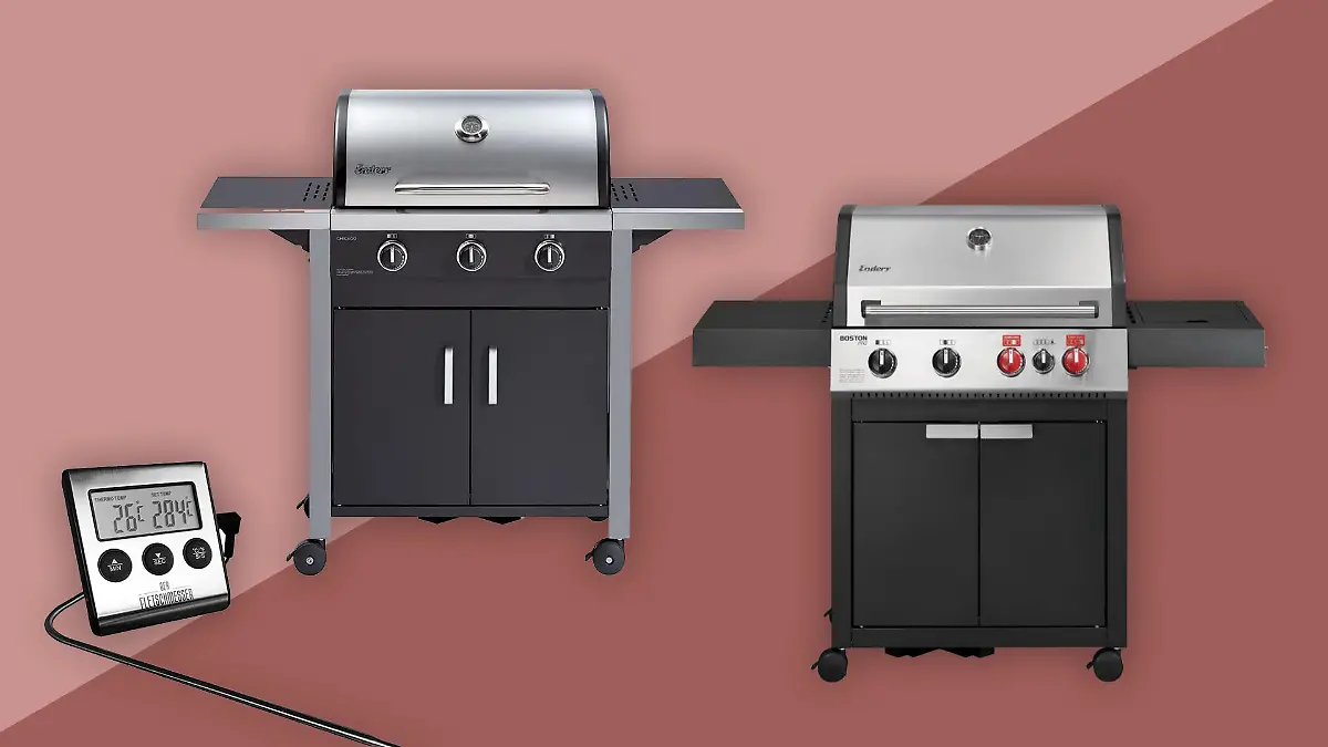 Aldi-Gasgrill und Amazon-Gasgrill nebeneinander.