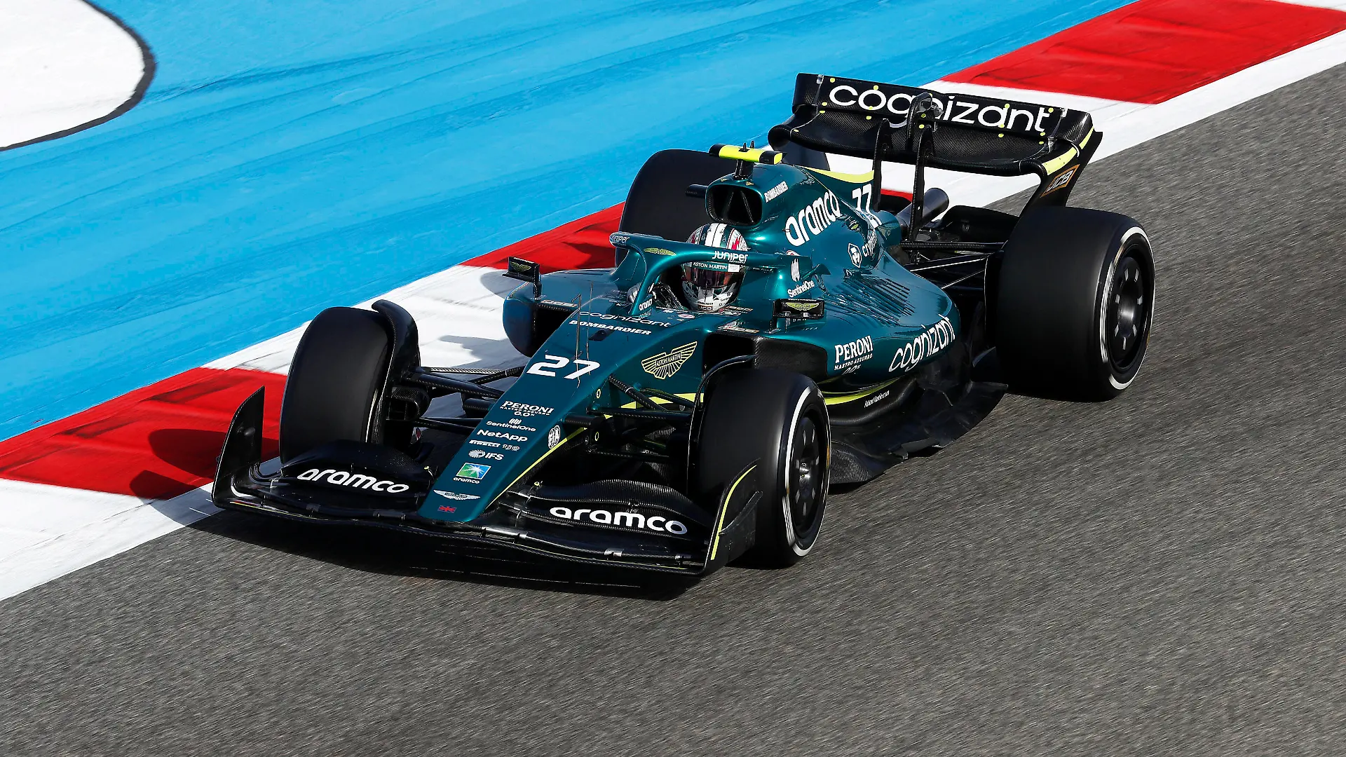 Formula 1 2022: Bahrain GP BAHRAIN INTERNATIONAL CIRCUIT, BAHRAIN - MARCH 18: Nico Hulkenberg, Aston Martin AMR22 during the Bahrain GP at Bahrain International Circuit on Friday March 18, 2022 in Sakhir, Bahrain. Photo by Carl Bingham / LAT Images Images PUBLICATIONxINxGERxSUIxAUTxHUNxONLY GP2201_132401_X4I6688