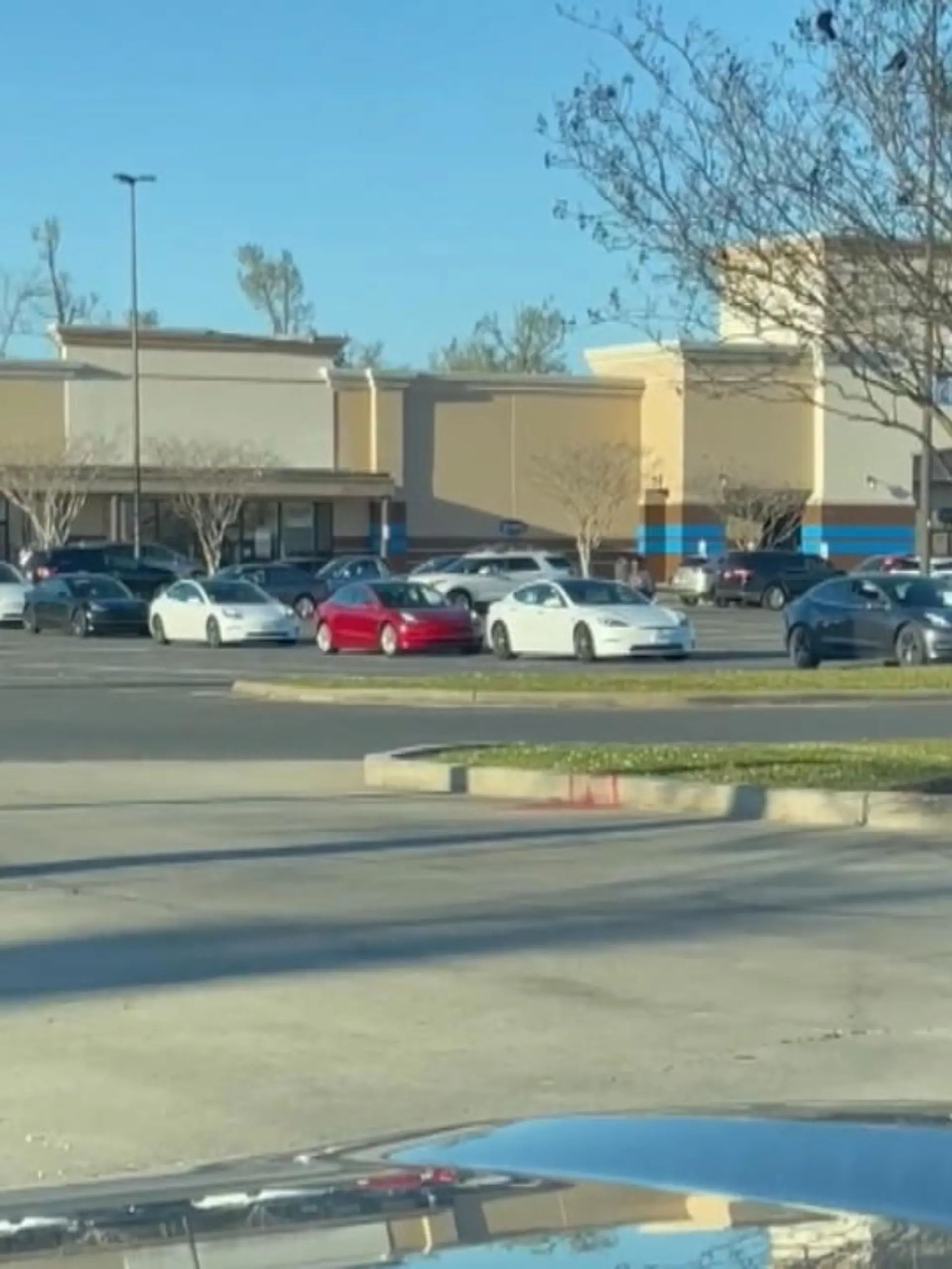 Die einen ärgern sich über zu hohe Spritpreise, die anderen über zu lange Wartezeiten an der Stromsäule. Wie hier bei einer Ladestation in den USA, vor der sich dutzende Tesla-Autos reihen. Wie man's macht, macht man's falsch.