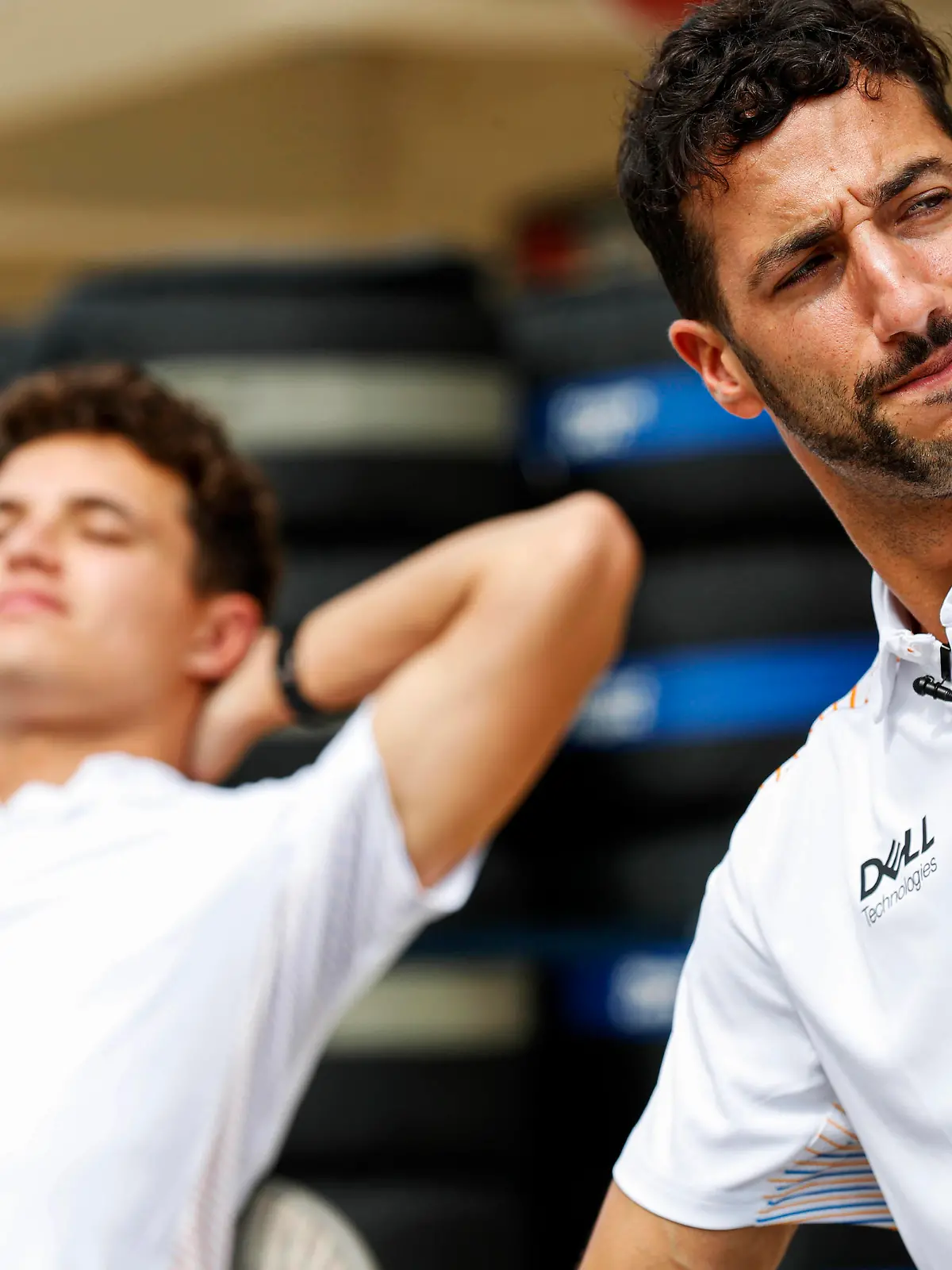  Formula 1 2021: United States GP CIRCUIT OF THE AMERICAS, UNITED STATES OF AMERICA - OCTOBER 21: Lando Norris, McLaren and Daniel Ricciardo, McLaren during the United States GP at Circuit of the Americas on Thursday October 21, 2021 in Austin, United States of America. Photo by Charles Coates / LAT Images Images PUBLICATIONxINxGERxSUIxAUTxHUNxONLY GP2117_171350_N3I6795