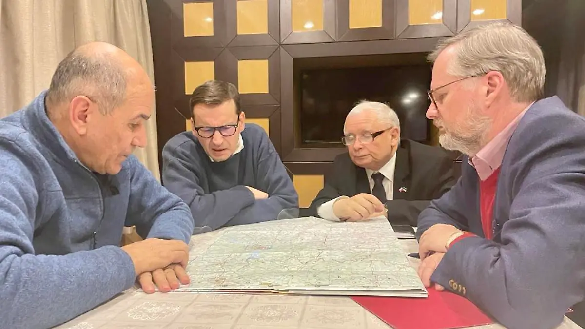 Regierungschefs auf dem Weg nach Kiew.