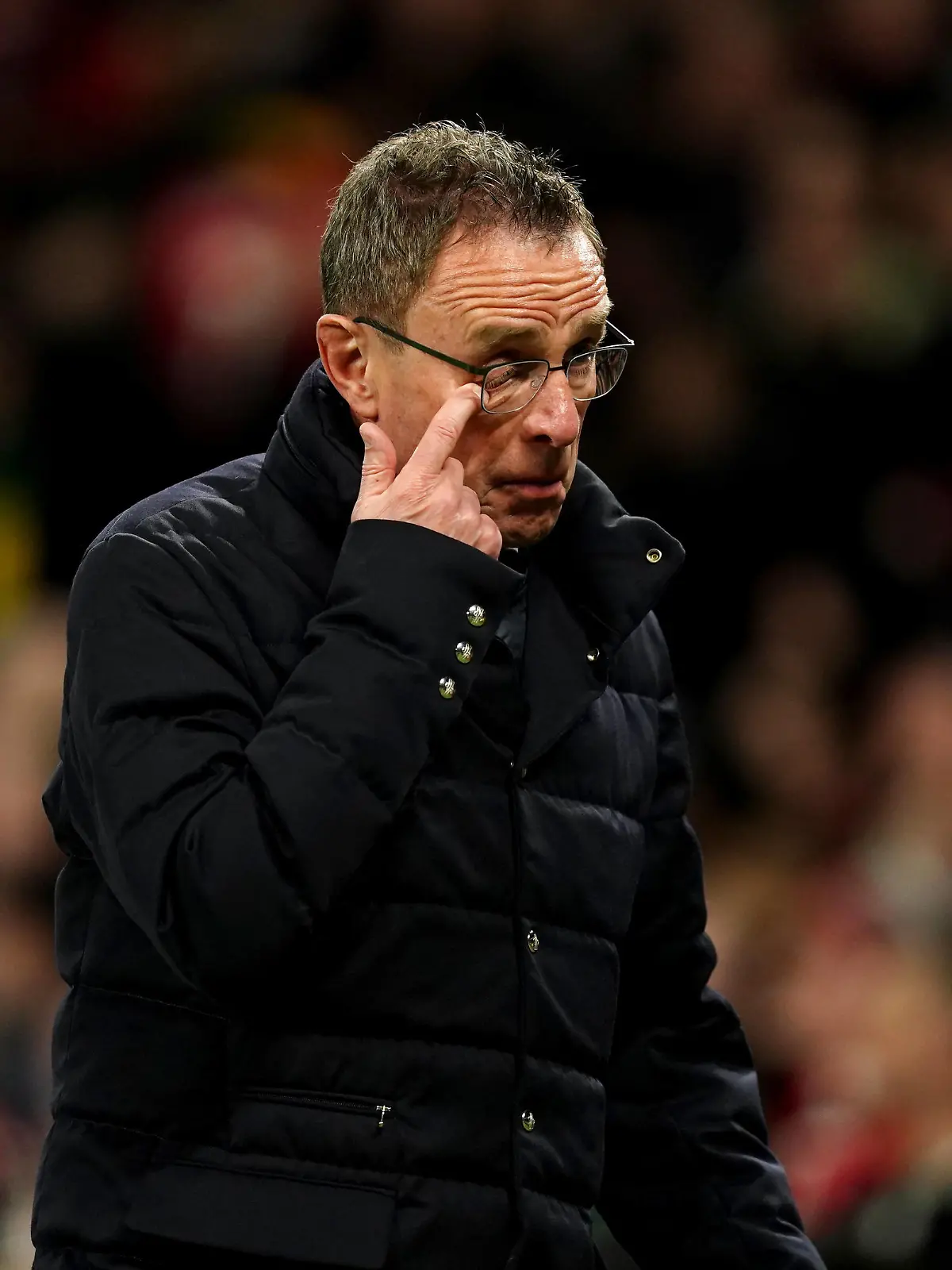  Manchester United, ManU v Atletico Madrid - UEFA Champions League - Round of Sixteen - Second Leg - Old Trafford Manchester United manager Ralf Rangnick during the UEFA Champions League round of sixteen second leg match at Old Trafford, Manchester. Picture date: Tuesday March 15, 2022. Use subject to restrictions. Editorial use only, no commercial use without prior consent from rights holder. PUBLICATIONxNOTxINxUKxIRL Copyright: xMartinxRickettx 65869894