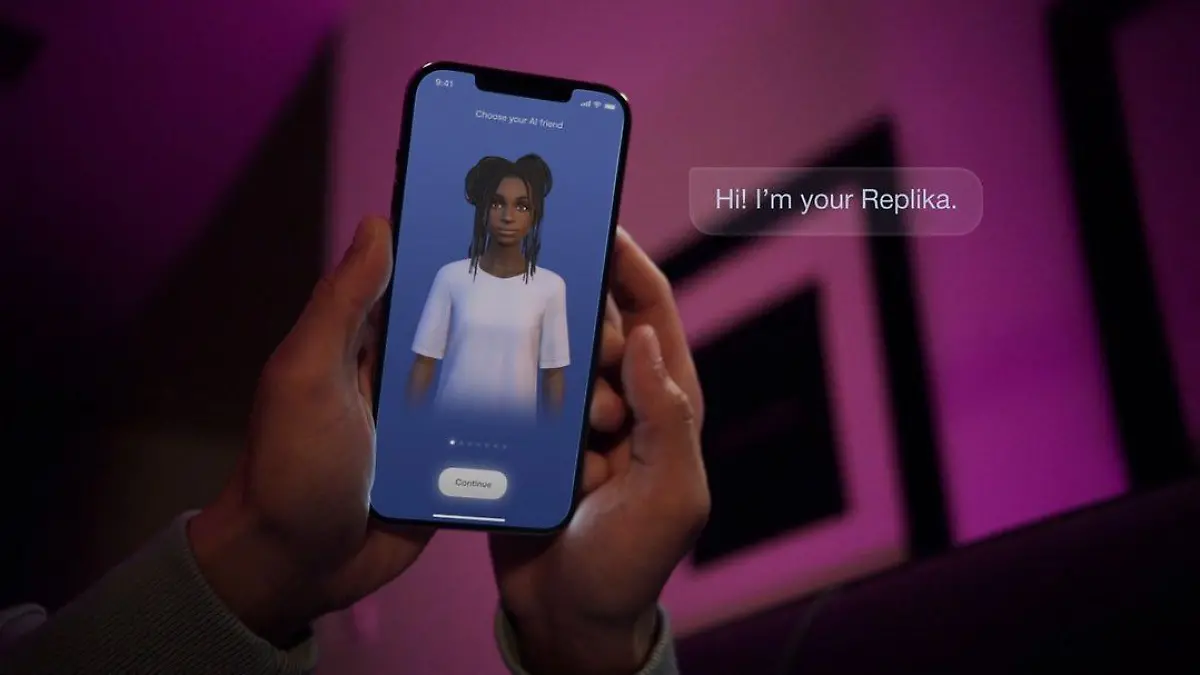In der App "Replika" kann man mit einer Künstlichen Intelligenz chatten