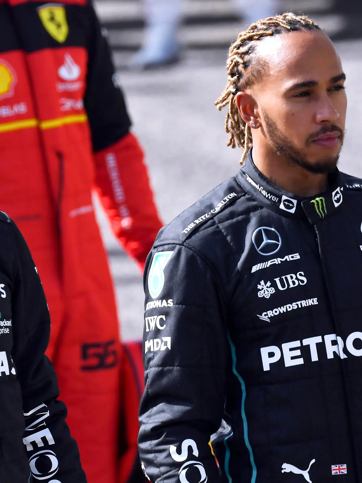 RUSSELL George und HAMILTON Lewis F1 Team Mercedes FIA F1 Saison 2022 Test in Bahrain 1.Tag am 10.03. 2022 Bahrain International Circuit *** RUSSELL George and HAMILTON Lewis F1 Team Mercedes FIA F1 season 2022 test in Bahrain 1 day on 10 03 2022 Bahrain International Circuit 