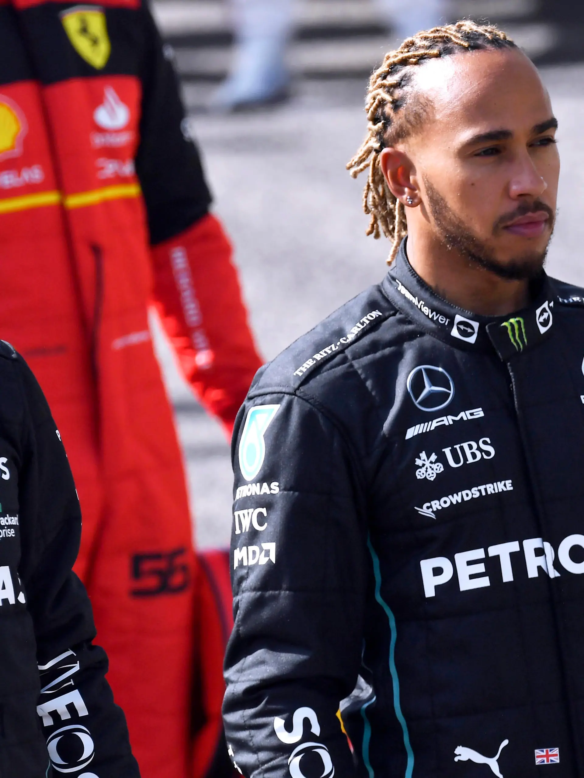 RUSSELL George und HAMILTON Lewis F1 Team Mercedes FIA F1 Saison 2022 Test in Bahrain 1.Tag am 10.03. 2022 Bahrain International Circuit *** RUSSELL George and HAMILTON Lewis F1 Team Mercedes FIA F1 season 2022 test in Bahrain 1 day on 10 03 2022 Bahrain International Circuit 
