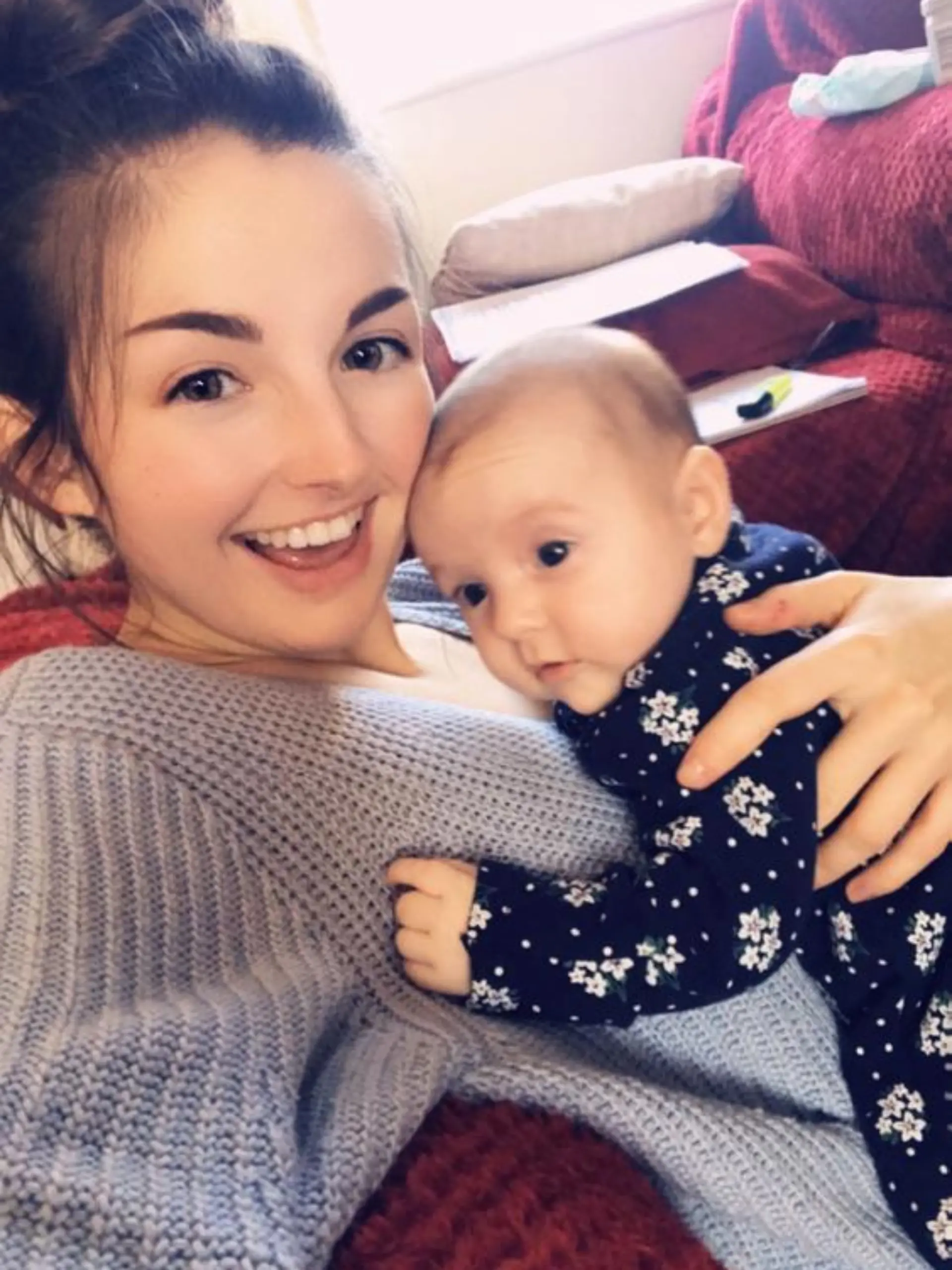 PIC FROM Kennedy News and Media (PICTURED: ELLIE JOHNSON (24) FROM HENHAM, ESSEX, WHO DIDN'T KNOW SHE WAS PREGNANT WITH HER DAUGHTER ALICIA JOHNSON (3) UNTIL SHE WAS GIVING BIRTH) A student was stunned when her 'stomach ache' turned out to be a BABY - not realising she was pregnant until she saw her baby's HEAD emerge. Ellie Johnson had been suffering abdominal pains but claims six doctors, three pregnancy tests and an ultrasound confirmed she was NOT expecting, while she was also taking the contraceptive pill. The history student began suffering tummy ache in August 2018 and was back and forth to the doctors for months as they believed that she had some sort of 'blockage' in her body. DISCLAIMER: While Kennedy News and Media uses its best endeavours to establish the copyright and authenticity of all pictures supplied, it accepts no liability for any damage, loss or legal action caused by the use of images supplied and the publication of images is solely at your discretion. SEE KENNEDY NEWS COPY - 0161 697 4266