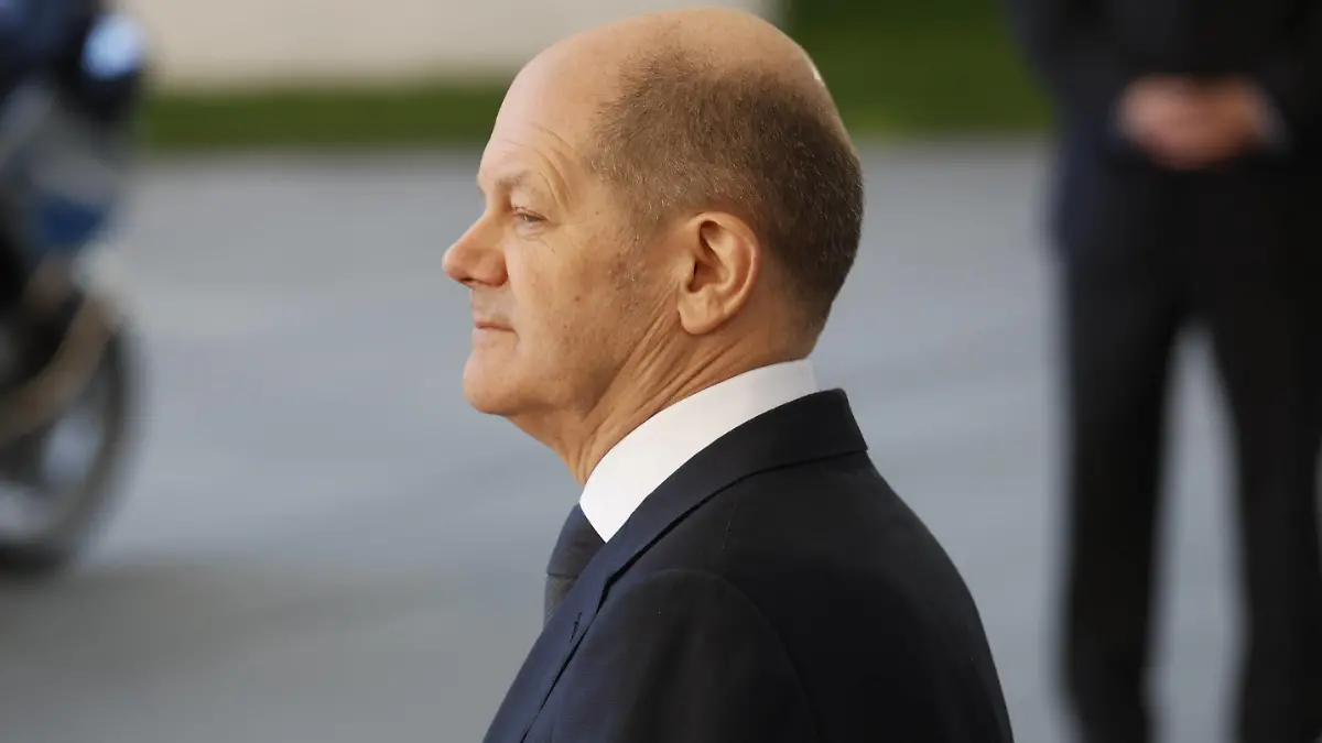 Olaf Scholz, Bundeskanzler, Deutschland, Berlin, Bundeskanzleramt, Empfang des Premierministers von Kanada, Trudeau durch BK Scholz *** Olaf Scholz, Federal Chancellor, Germany, Berlin, Federal Chancellery, Reception of the Prime Minister of Canada, Trudeau by BK Scholz