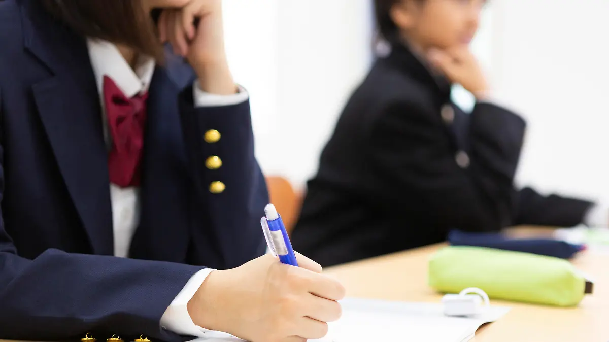 Junior high school students studying at cram school