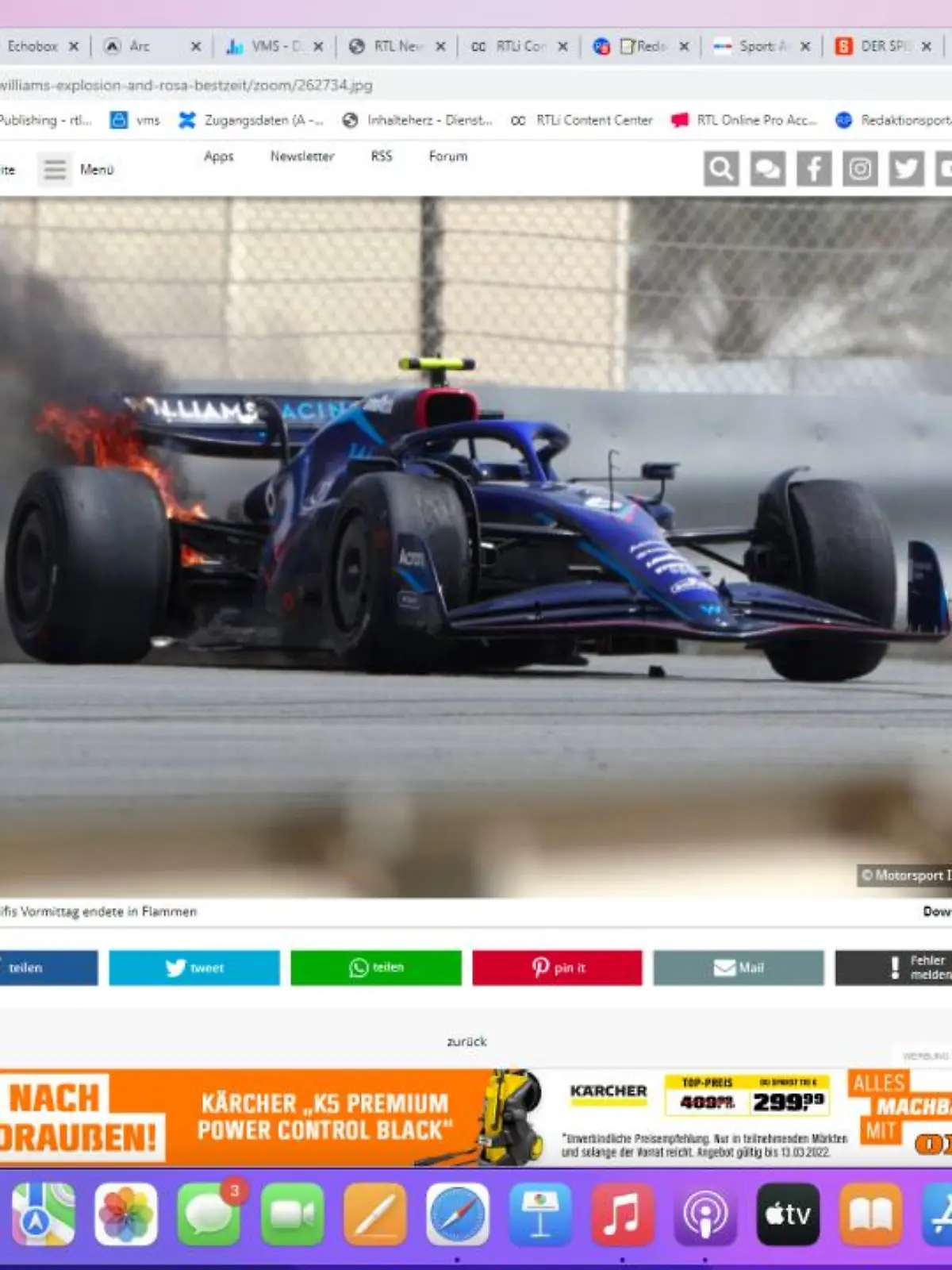 Schock für Nicholas Latifi bei den Tests in Bahrain.