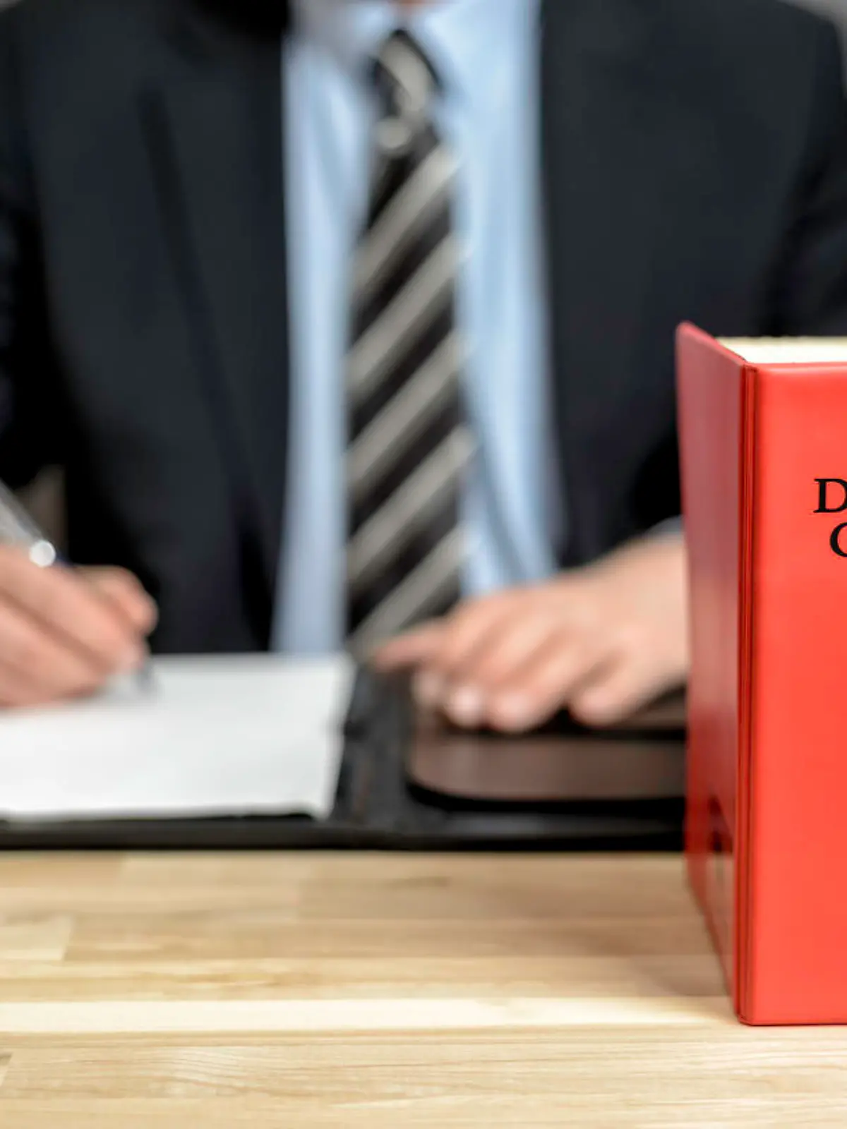 working lawyer in his office