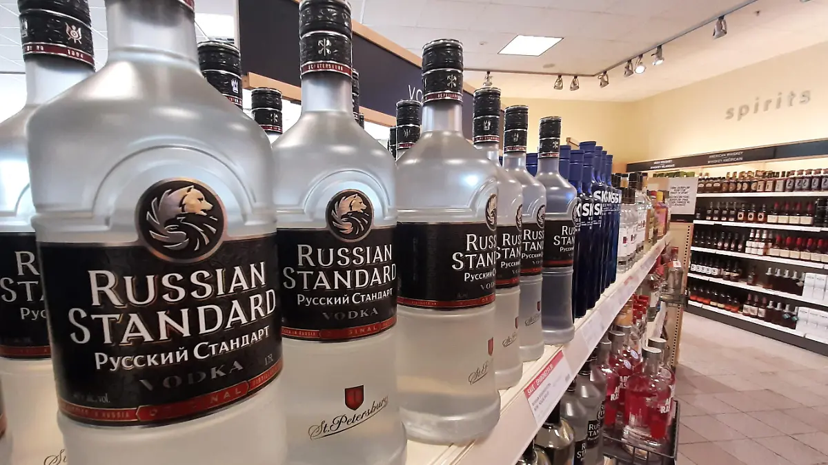 Bottles of Russian Standard Vodka are seen in a LCBO store in Ottawa, Ontario, Canada, February 25, 2022. REUTERS/Patrick Doyle