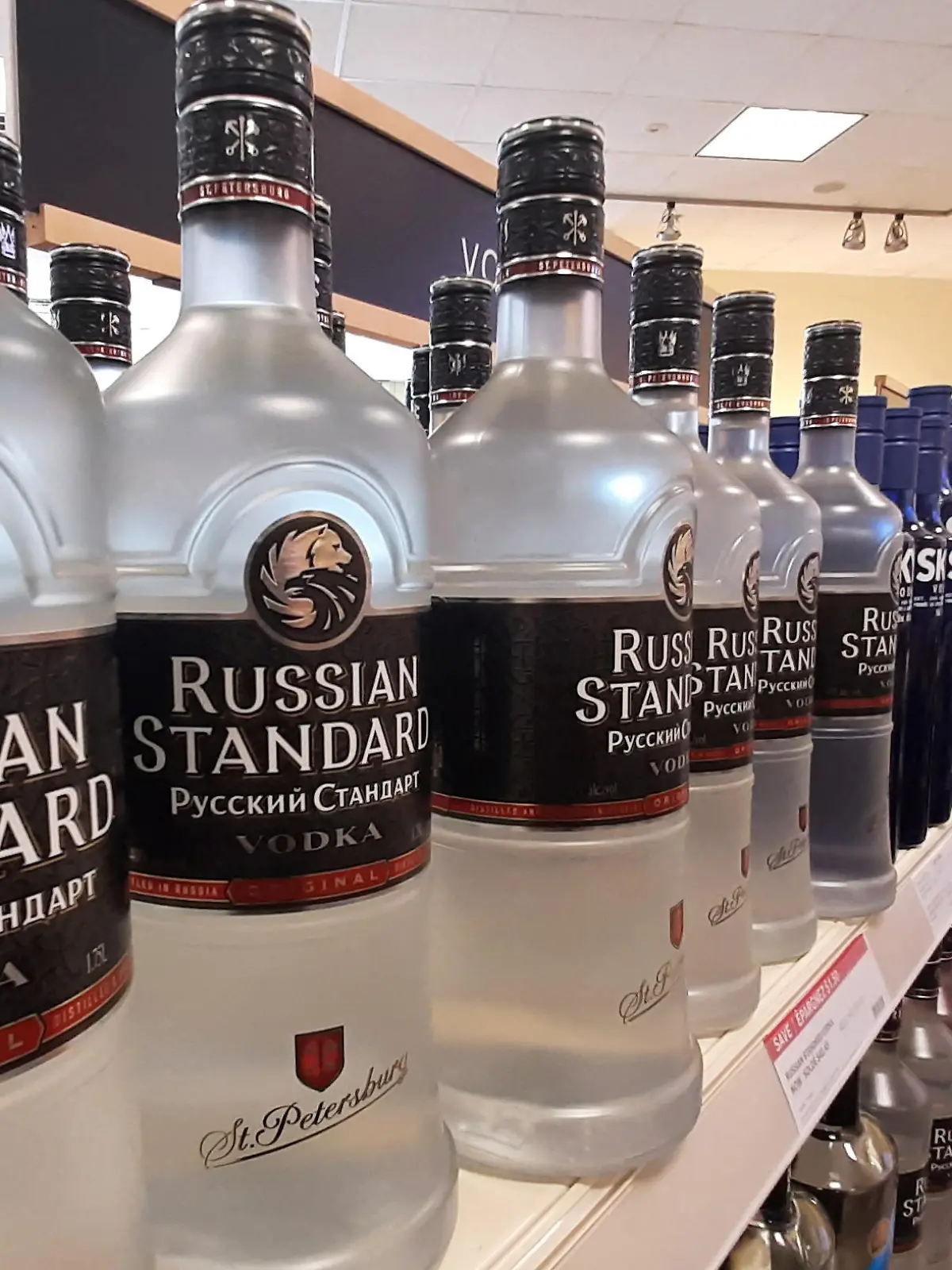 Bottles of Russian Standard Vodka are seen in a LCBO store in Ottawa, Ontario, Canada, February 25, 2022. REUTERS/Patrick Doyle