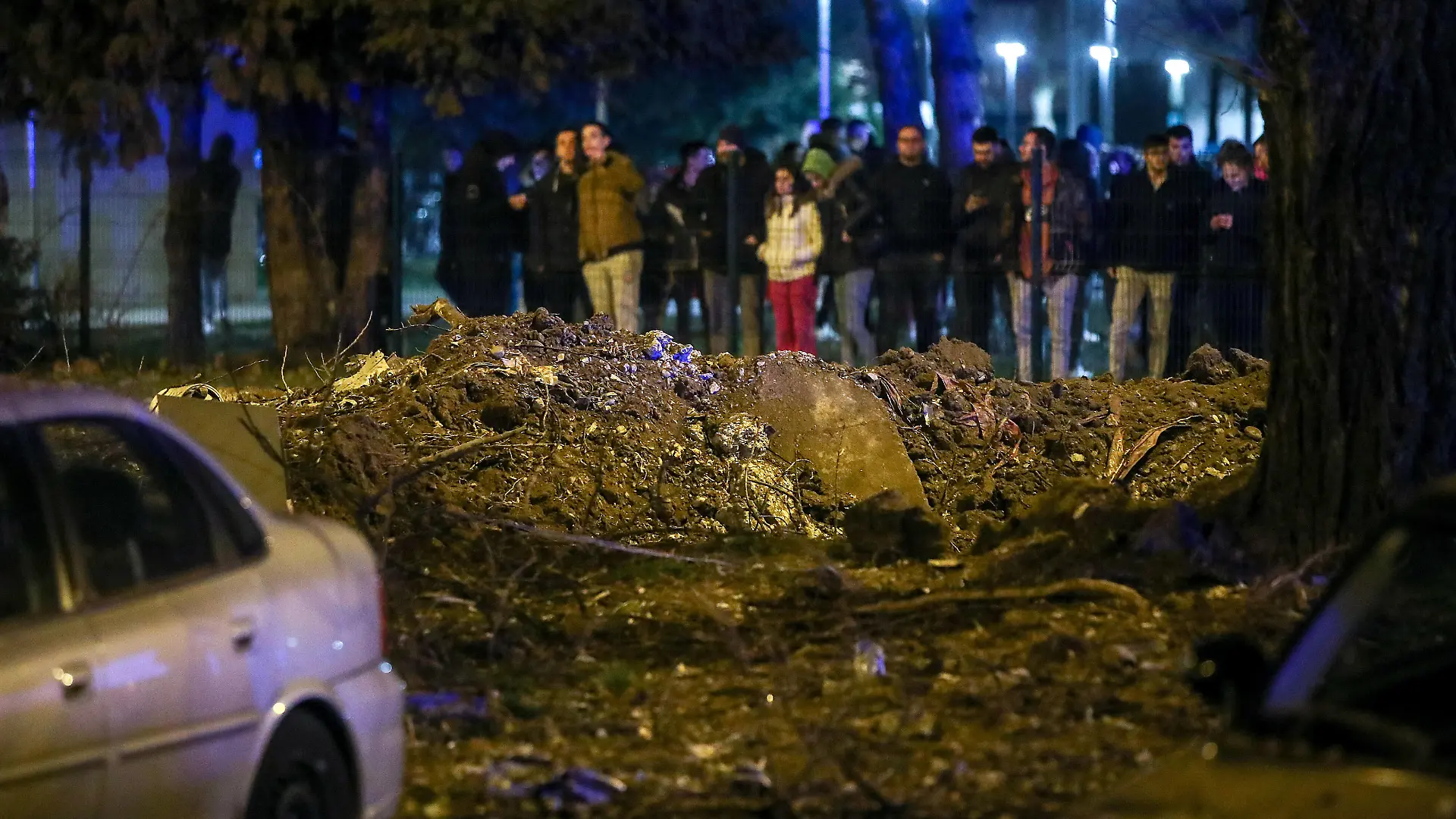 PXL_Flying Object crashed in Zagreb Shortly after 11 pm, an unknown object hit the ground near the Stjepan RadiÄ student dorm, causing a powerful detonation that was heard in that part of the city. The police investigation on Jarunska street where the object fell from the air lasted all night. The patrols found a crater on the green area at Jarunska street, while they found two parachutes in the wider area.After close examination of the visual evidence, The War Zone strongly believes this was actually a Tu-141 Strizh , in Zagreb, Croatia,on March 11, 2022. IgorxKralj/PIXSELL