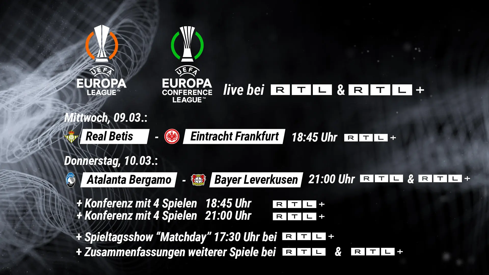 Unser Europapokal-Programm am Mittwoch und Donnerstag.