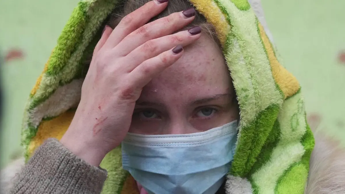 Frau im Krieg in der Ukraine