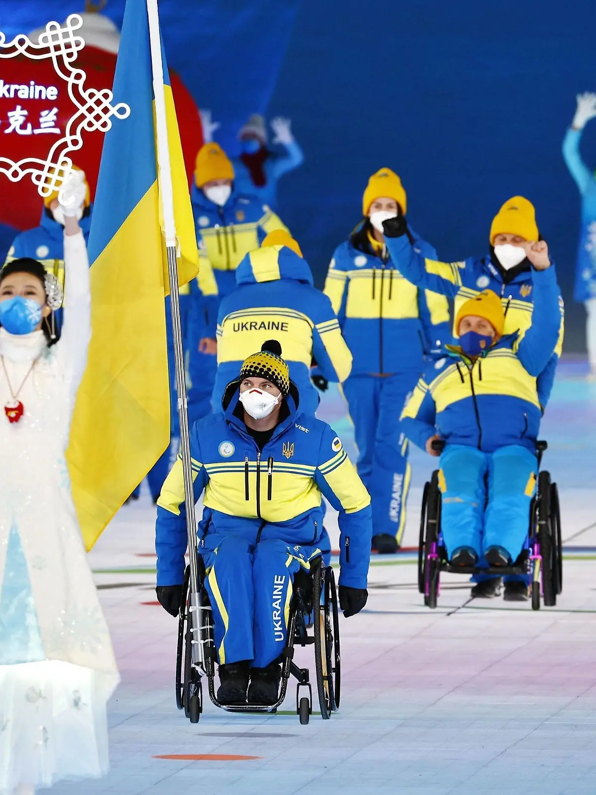 Sport Themen der Woche KW09 Beijing Paralympics: Opening Ceremony The Ukrainian delegation takes part in the opening ceremony of the Beijing Winter Paralympics on March 4, 2022, at the National Stadium in the Chinese capital. PUBLICATIONxINxGERxSUIxAUTxHUNxONLY A14AA0001262586P