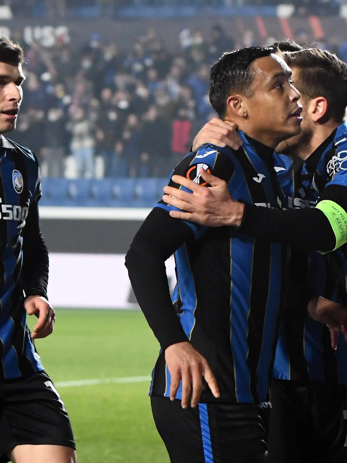  Atalanta v Bayer Leverkusen, UEFA Europa League, Bergamo, Italy Bergamo, Italy. 10th, March 2022. The players of Atalanta celebrate a goal during the UEFA Europa League match between Atalanta and Bayer Leverkusen at Gewiss Stadium in Bergamo. Bergamo Italy PUBLICATIONxNOTxINxDENxNORxFIN Copyright: xGonzalesxPhoto/TommasoxFimianox