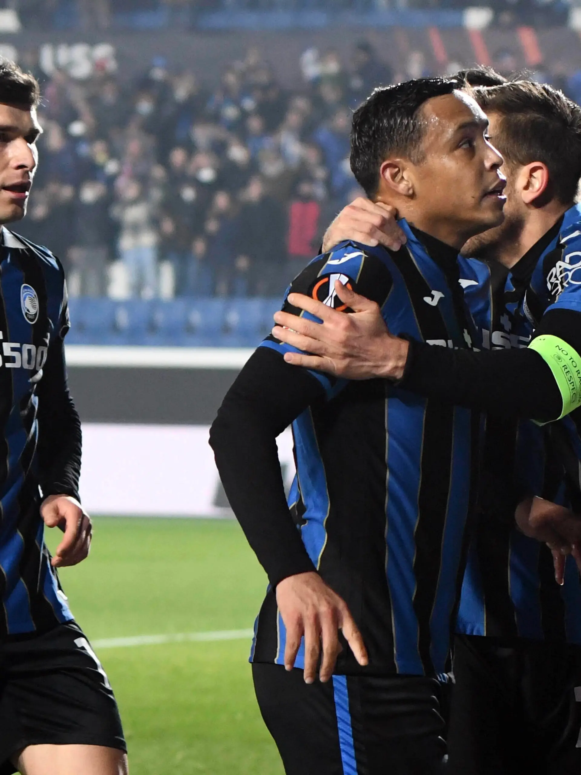  Atalanta v Bayer Leverkusen, UEFA Europa League, Bergamo, Italy Bergamo, Italy. 10th, March 2022. The players of Atalanta celebrate a goal during the UEFA Europa League match between Atalanta and Bayer Leverkusen at Gewiss Stadium in Bergamo. Bergamo Italy PUBLICATIONxNOTxINxDENxNORxFIN Copyright: xGonzalesxPhoto/TommasoxFimianox