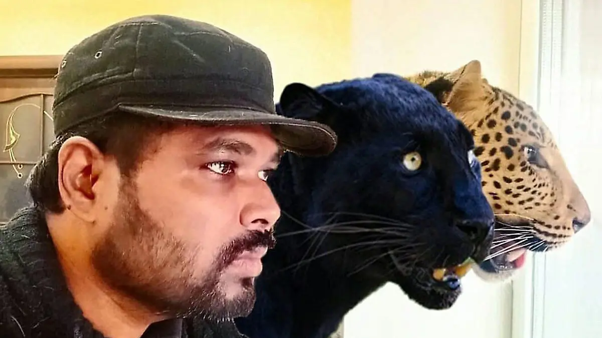 Girikumar Patil hat zwei ungewöhnliche Haustiere, mit denen er sich aktuell in seinem Keller in der Ukraine versteckt: einen Panther und einen Jaguar.