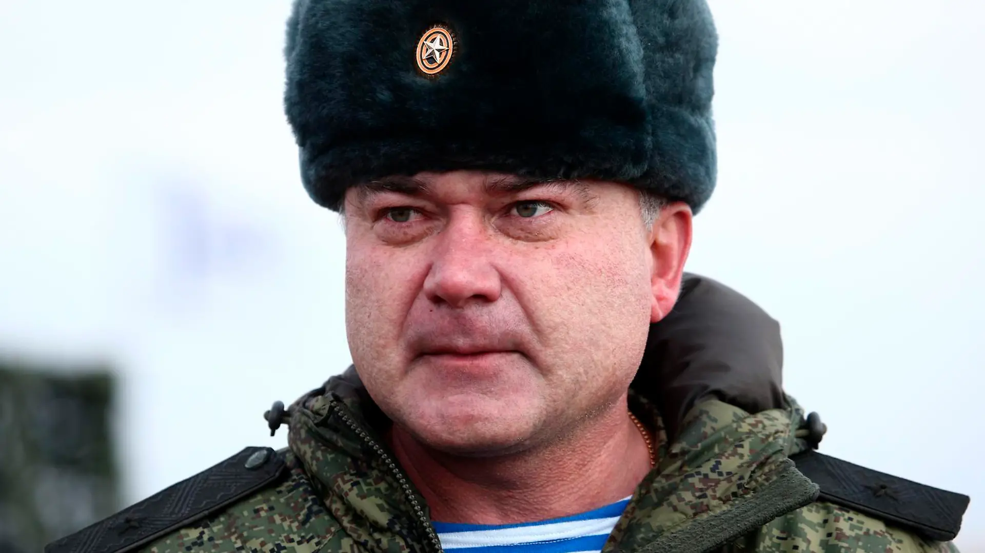 CRIMEA, RUSSIA - MARCH 19, 2021: Major General Andrei Sukhovetsky, commander of the Novorossiysk guards mountain air assault division of the Russian Airborne Troops, takes part in an exercise at Opuk range. Sergei Malgavko/TASS
