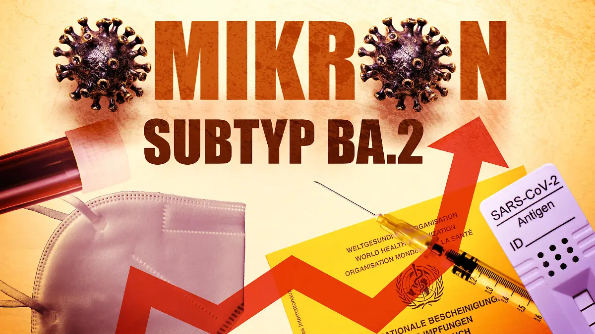 Omikron-Subtyp BA.2 und ansteigende Kurve von Fallzahlen